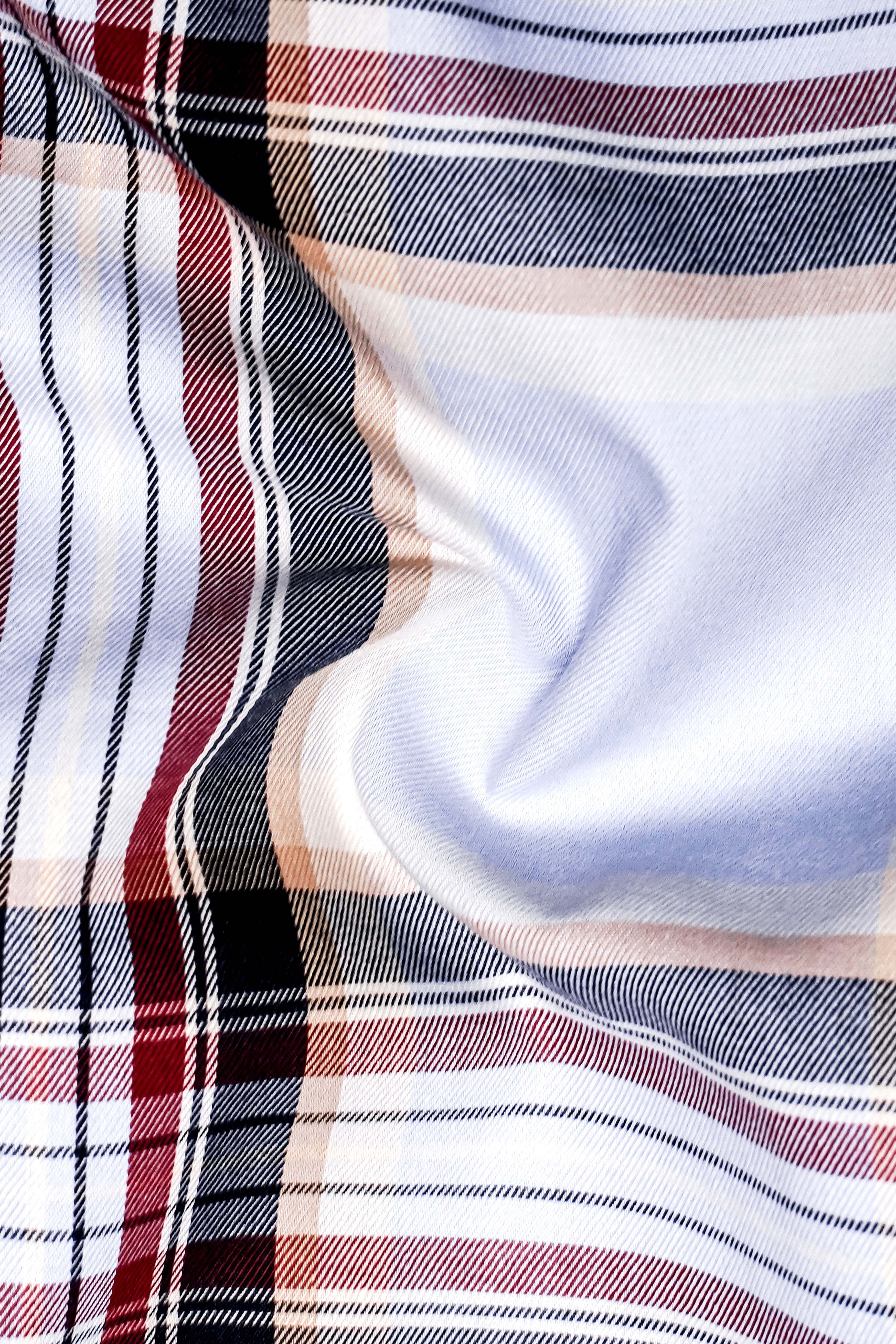 Rustair-Heather Gray And Paprika Red Plaid Twill Premium Cotton Semi Formal Shirt