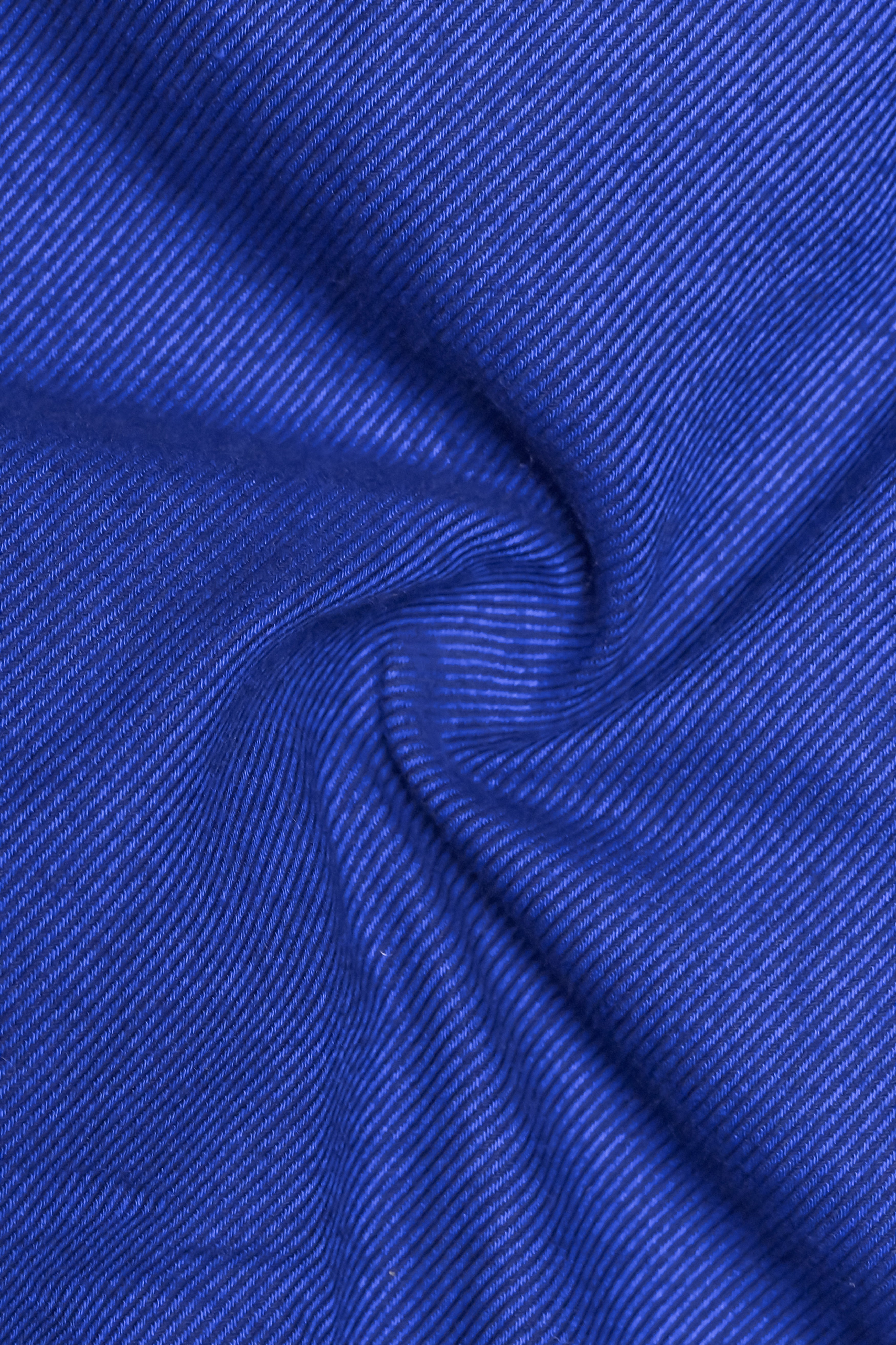 Vintero-Lapis Blue Heavyweight Flannel Designer Casual Overshirt/shacket