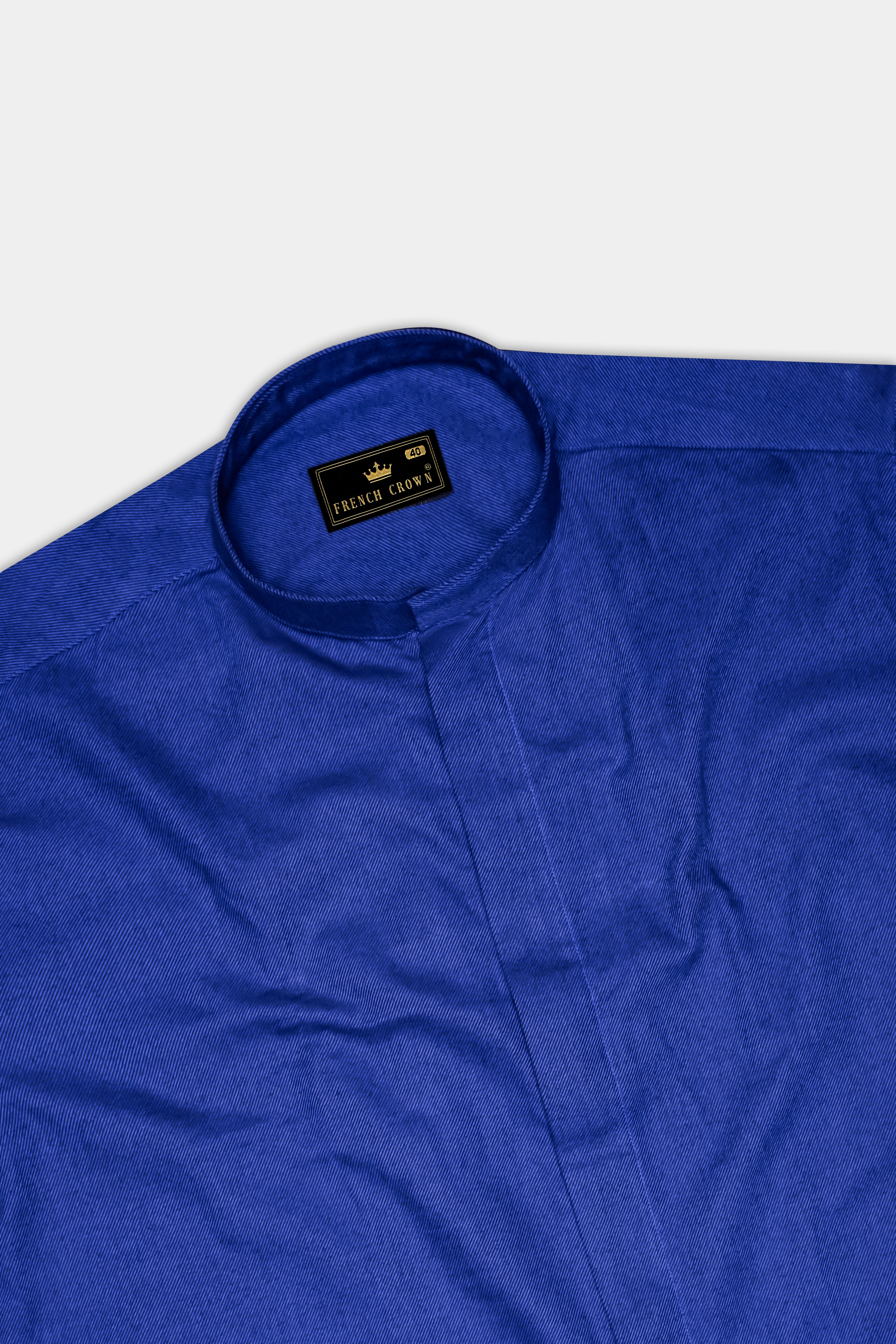 Vintero-Lapis Blue Heavyweight Flannel Designer Casual Overshirt/shacket