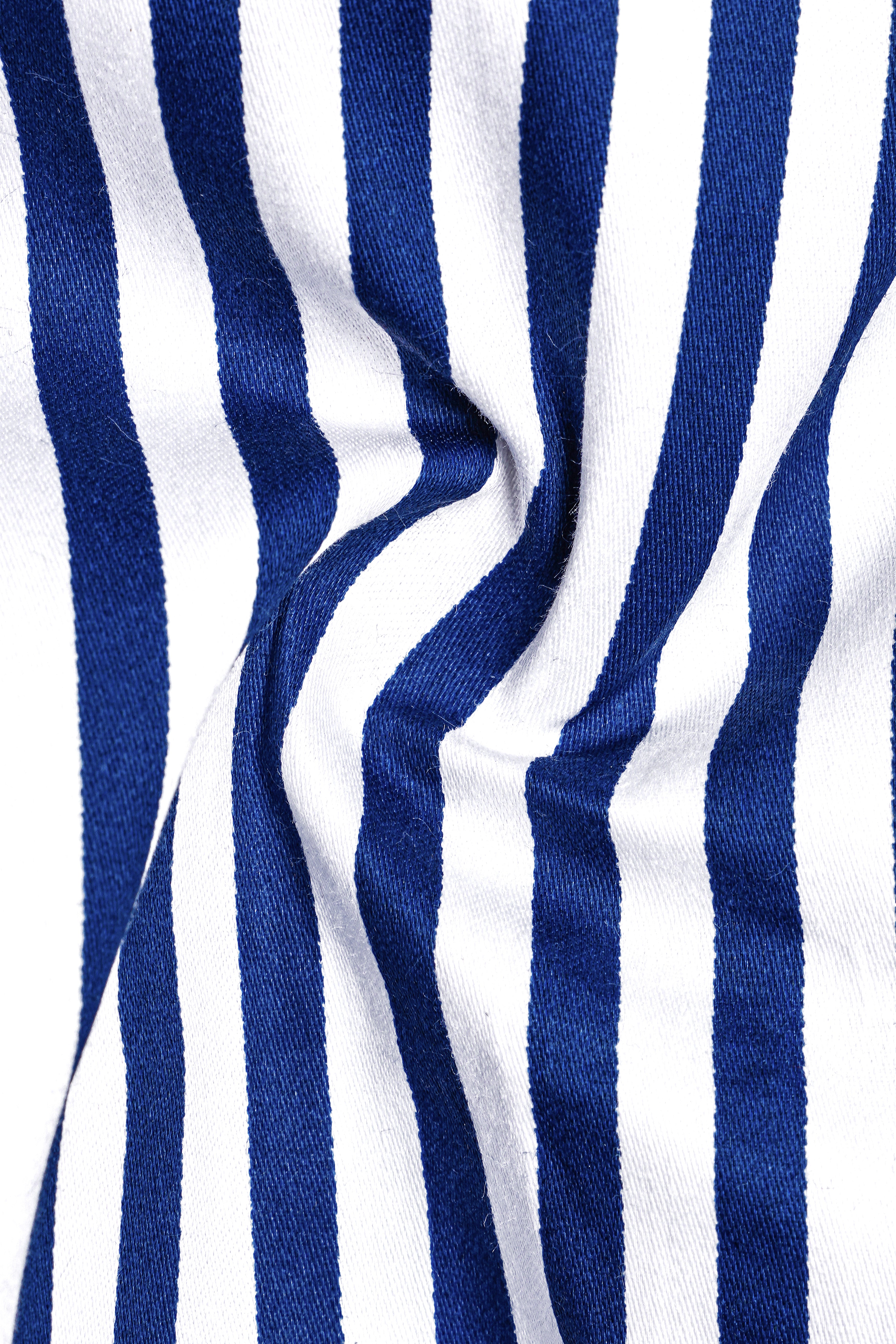 Oceanor-Catalina Blue And Bright White Striped Super Soft Premium Cotton Dress Shirt