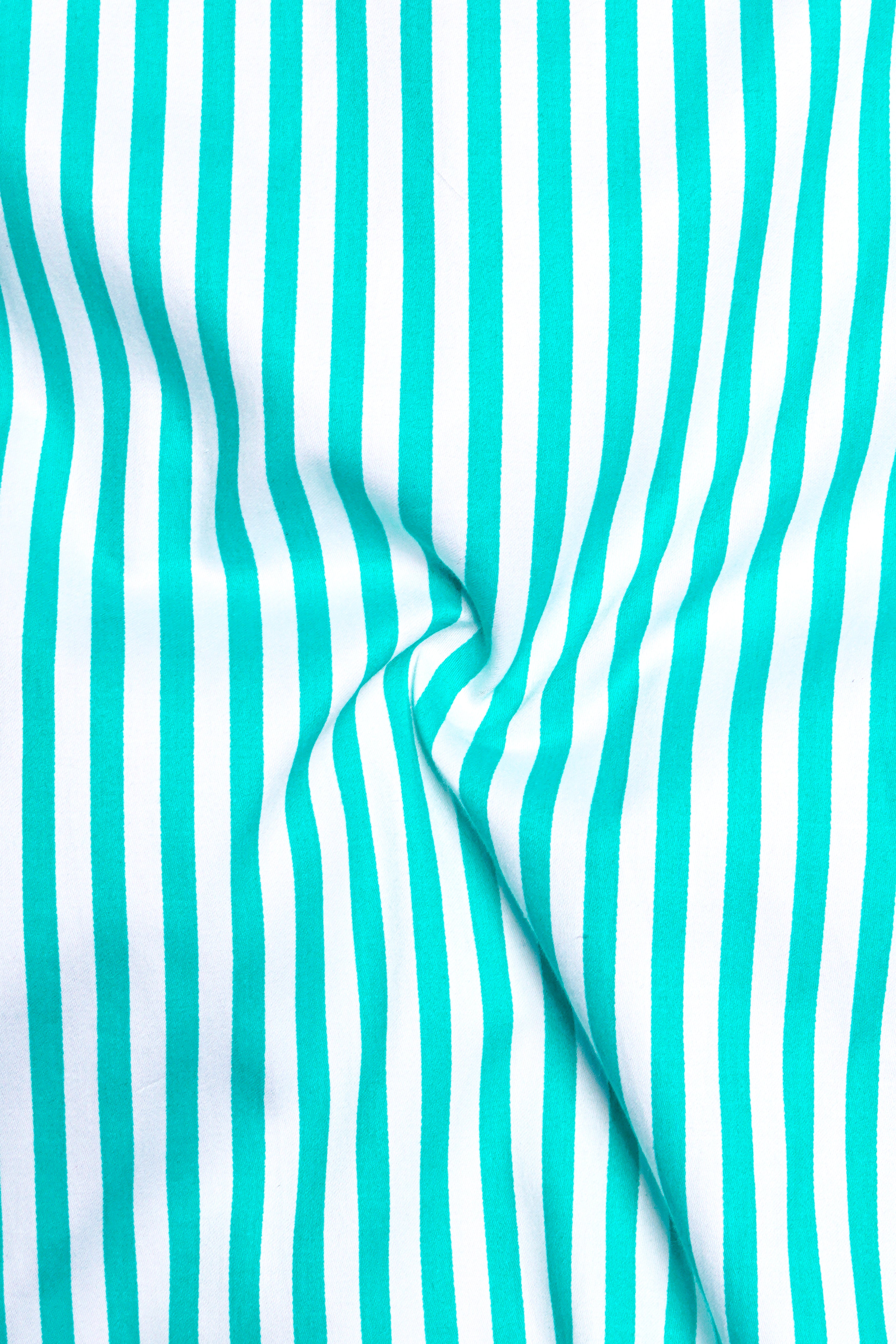 Azurelin-Lochinvar Blue And Bright White Striped Subtle Sheen Super Soft Premium Cotton Dress Shirt