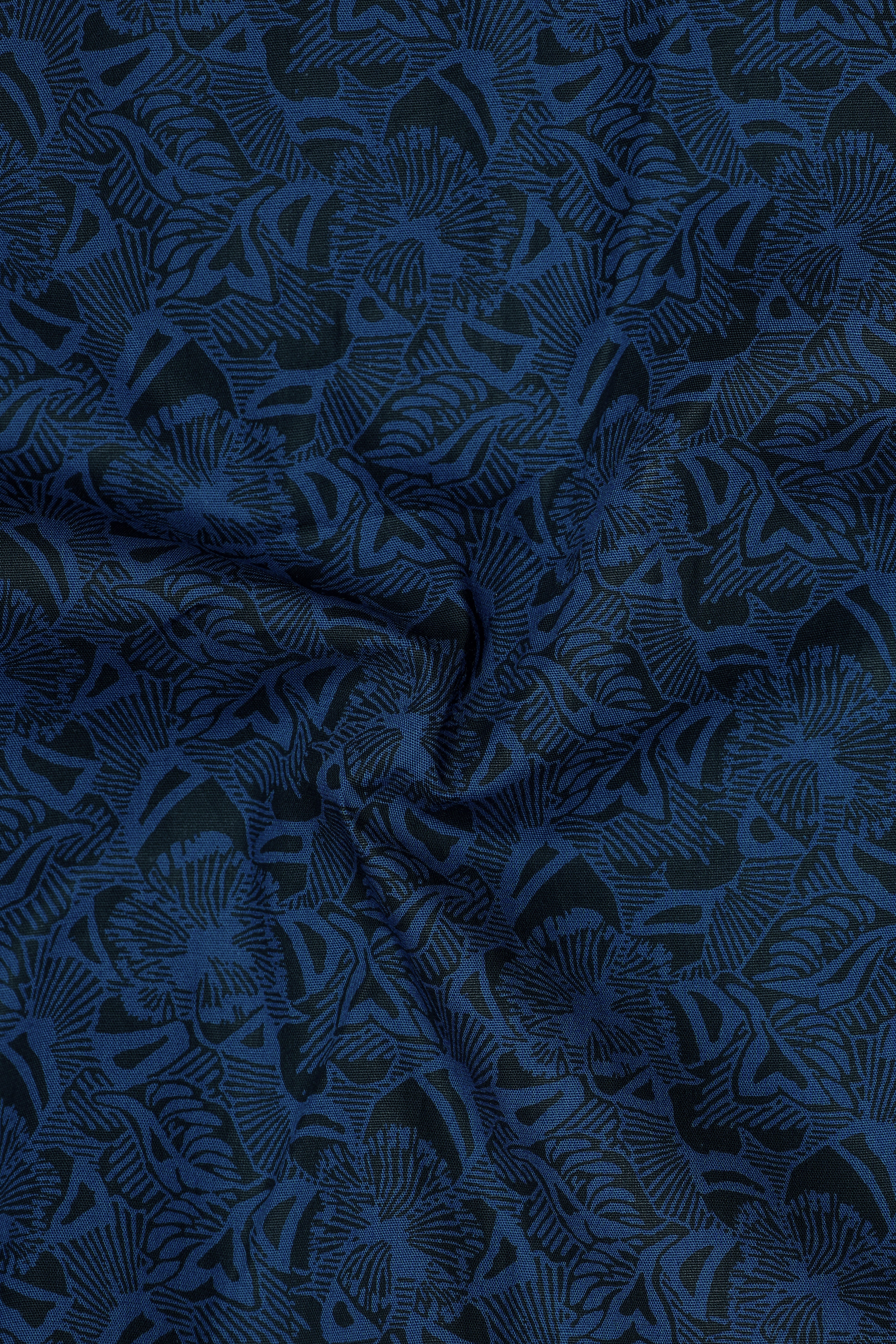 Azorine-Astronaut Blue Floral Printed Subtle Sheen Super Soft Premium Cotton Semi Formal Shirt