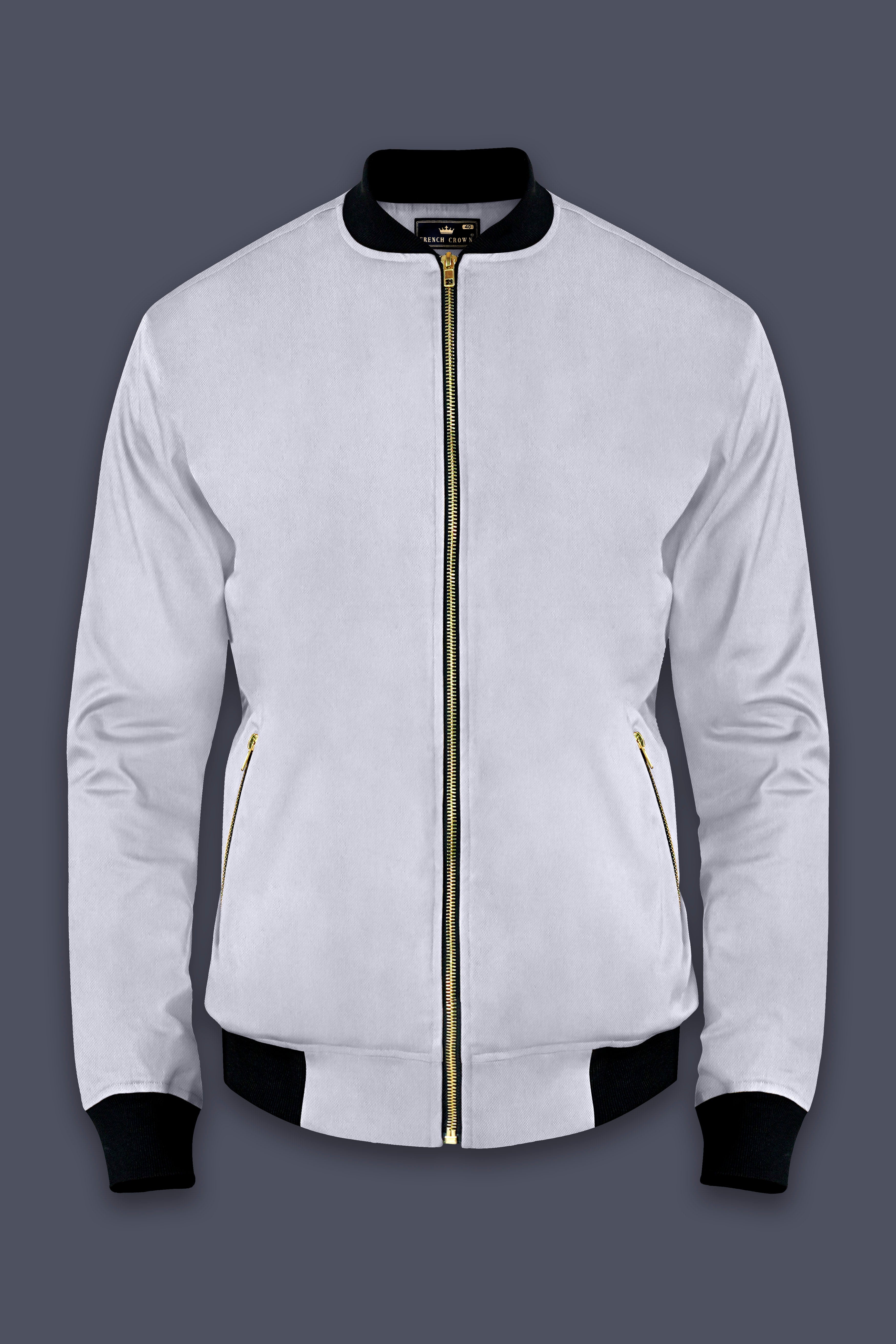 Primoux-Prelude Gray Premium Cotton Bomber Jacket