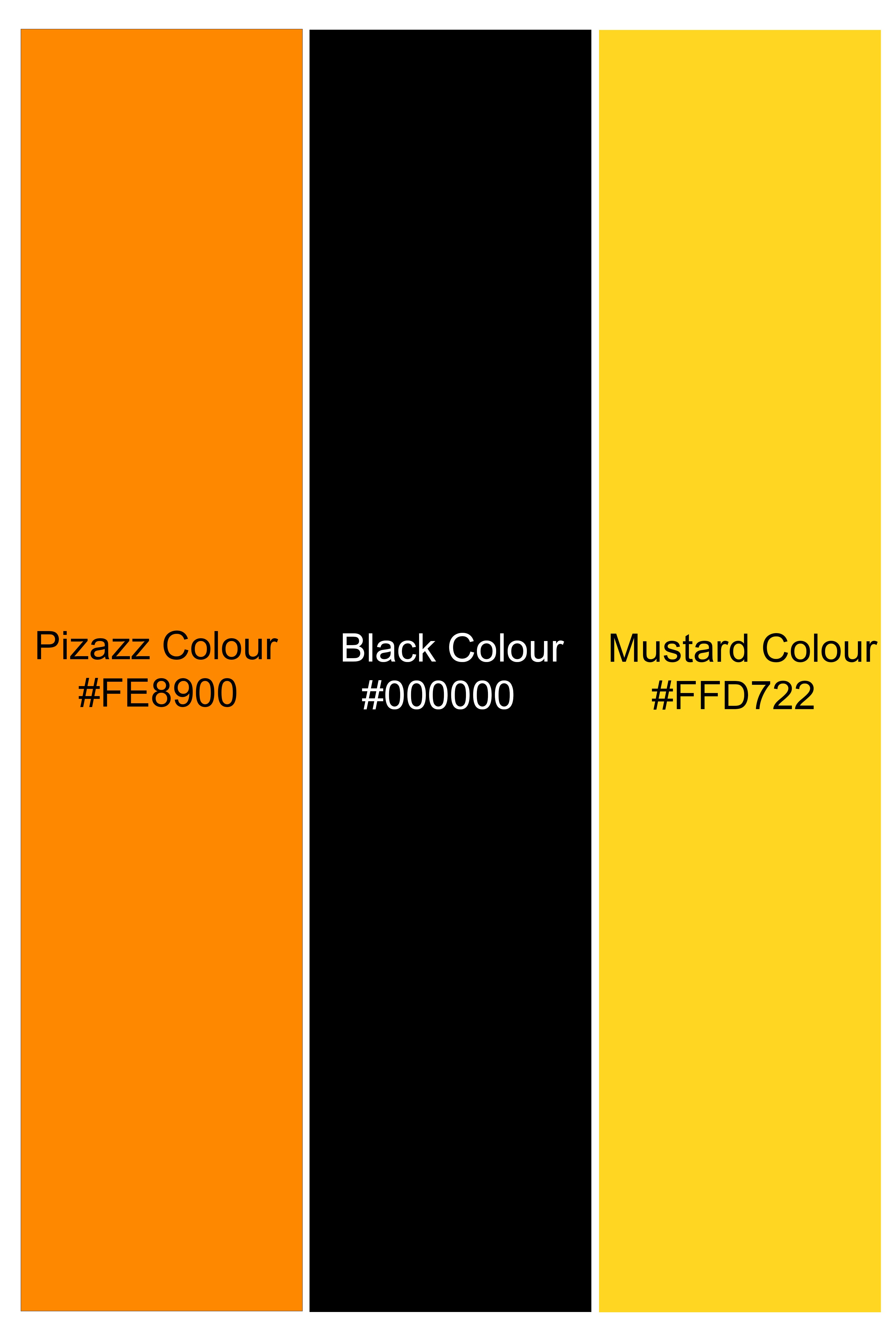 Veltrix-Jade Black And Mustard Yellow Multicolour Striped Super Soft Tencel Designer Casual Shirt