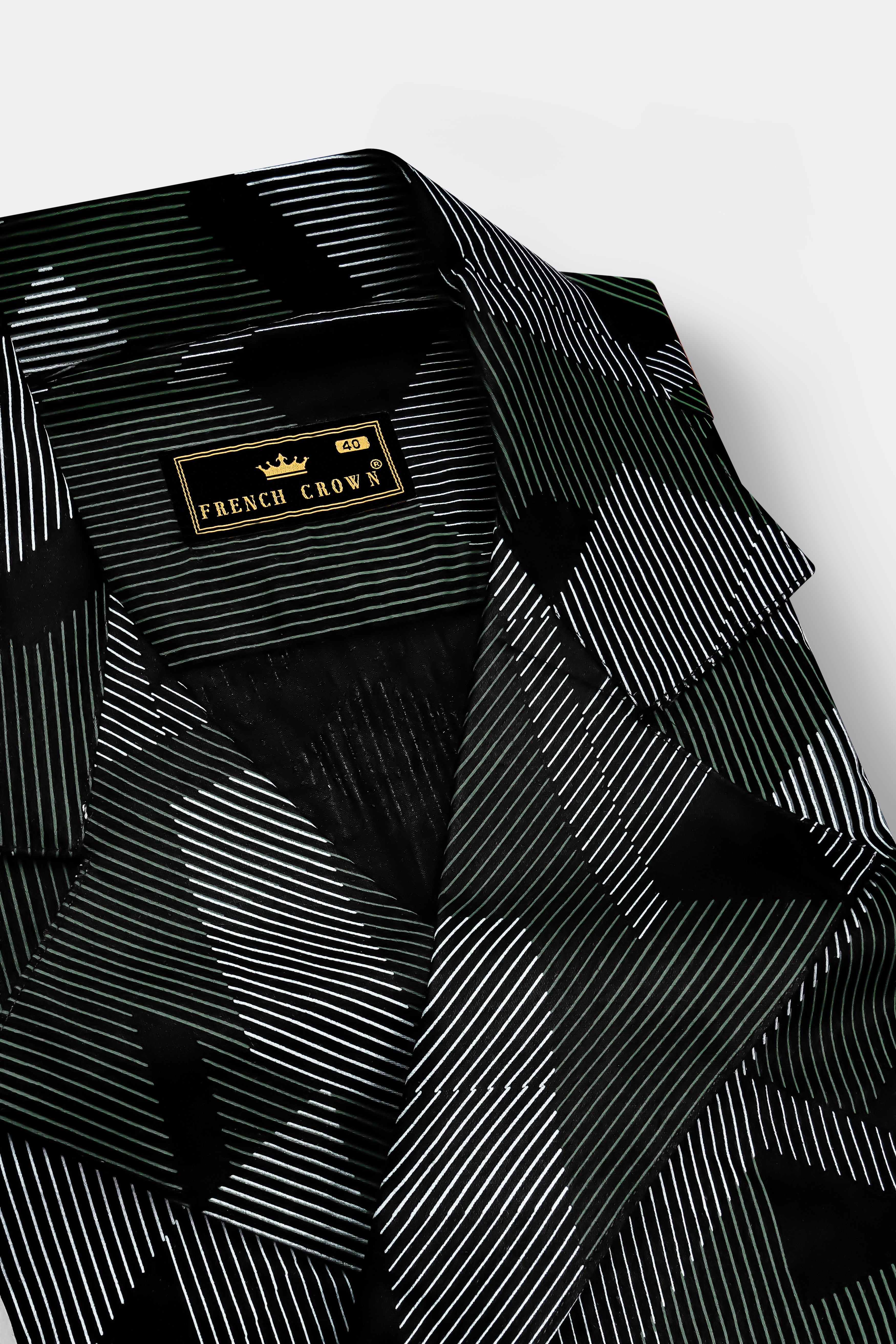 Midnight-Jade Black Printed Subtle Sheen Super Soft Premium Cotton Designer Casual Shirt