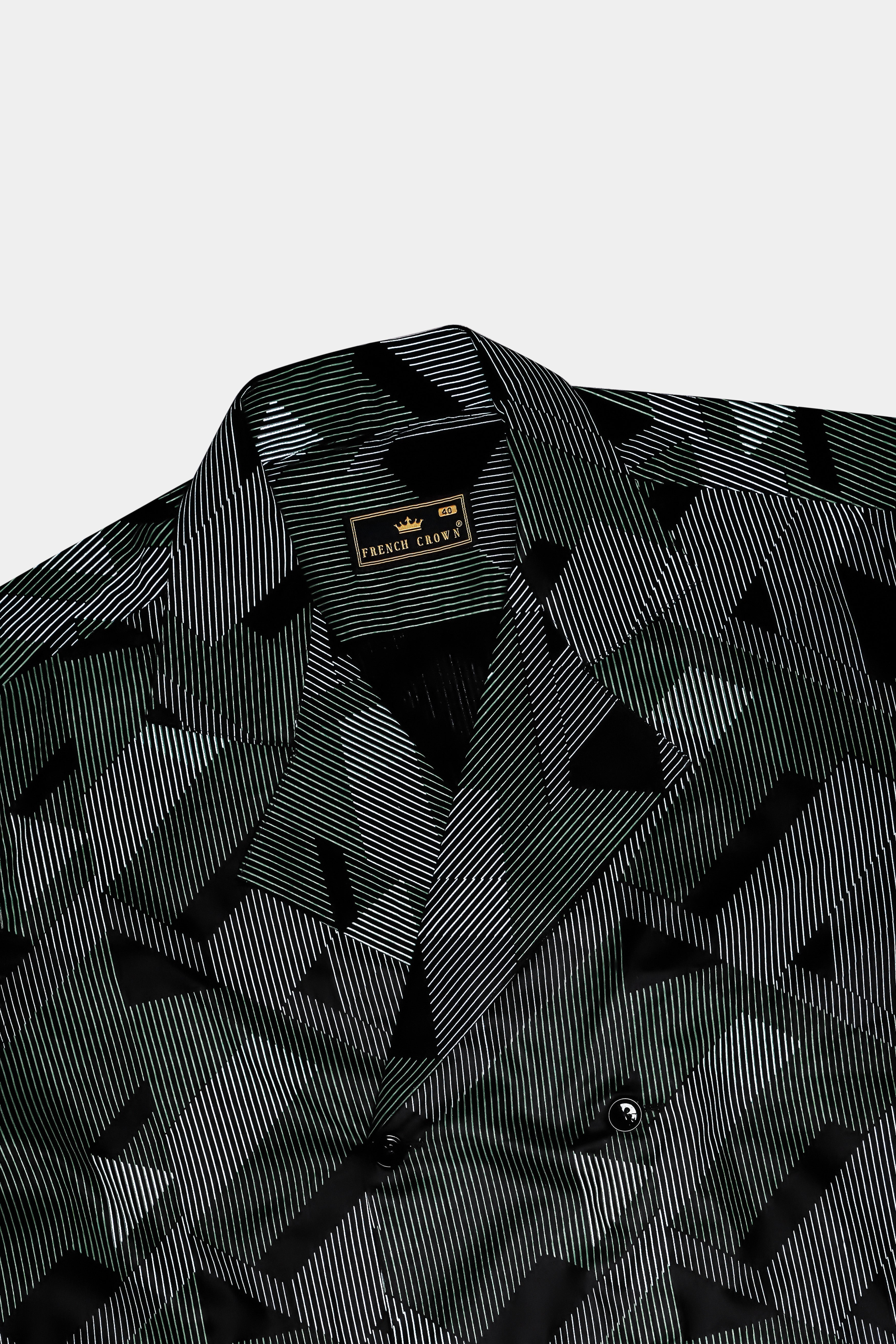 Midnight-Jade Black Printed Subtle Sheen Super Soft Premium Cotton Designer Casual Shirt