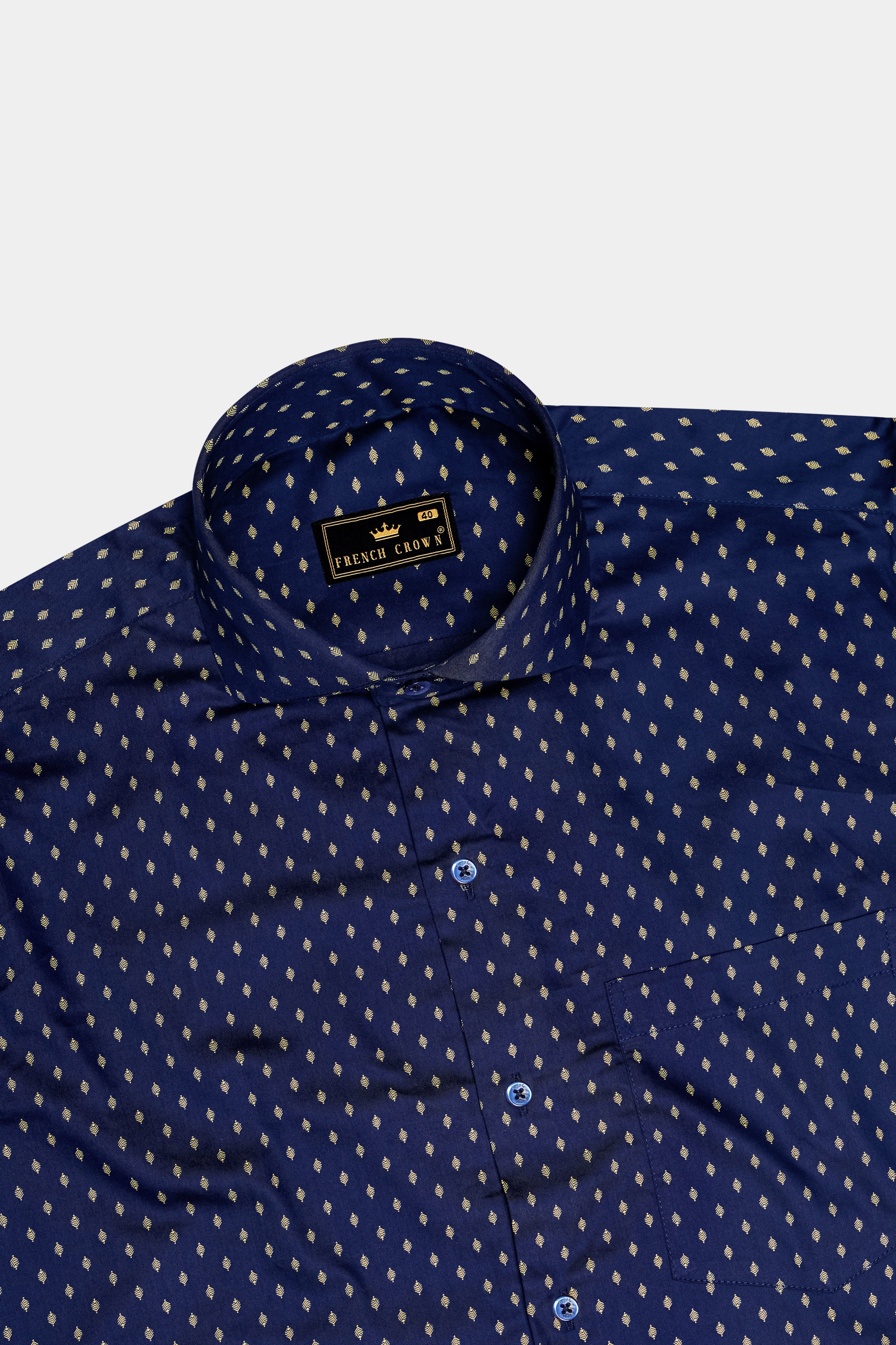 Cyanor-Tealish Blue Printed Subtle Sheen Super Soft Premium Cotton Dress Shirt