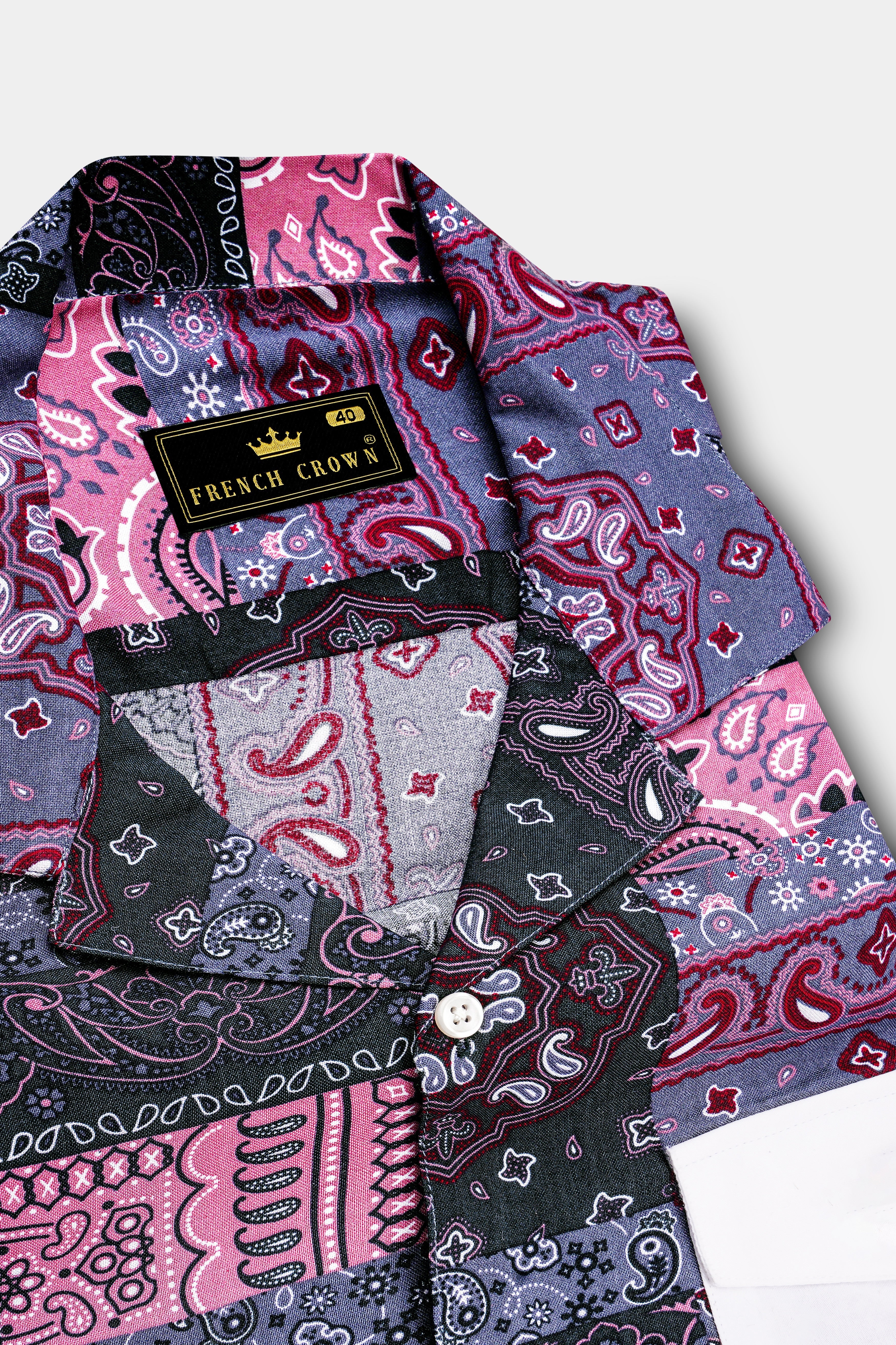 Vinelle-Mulled Wine Purple And Viola Pink Printed Multicolour Super Soft Tencel Designer Casual Shirt
