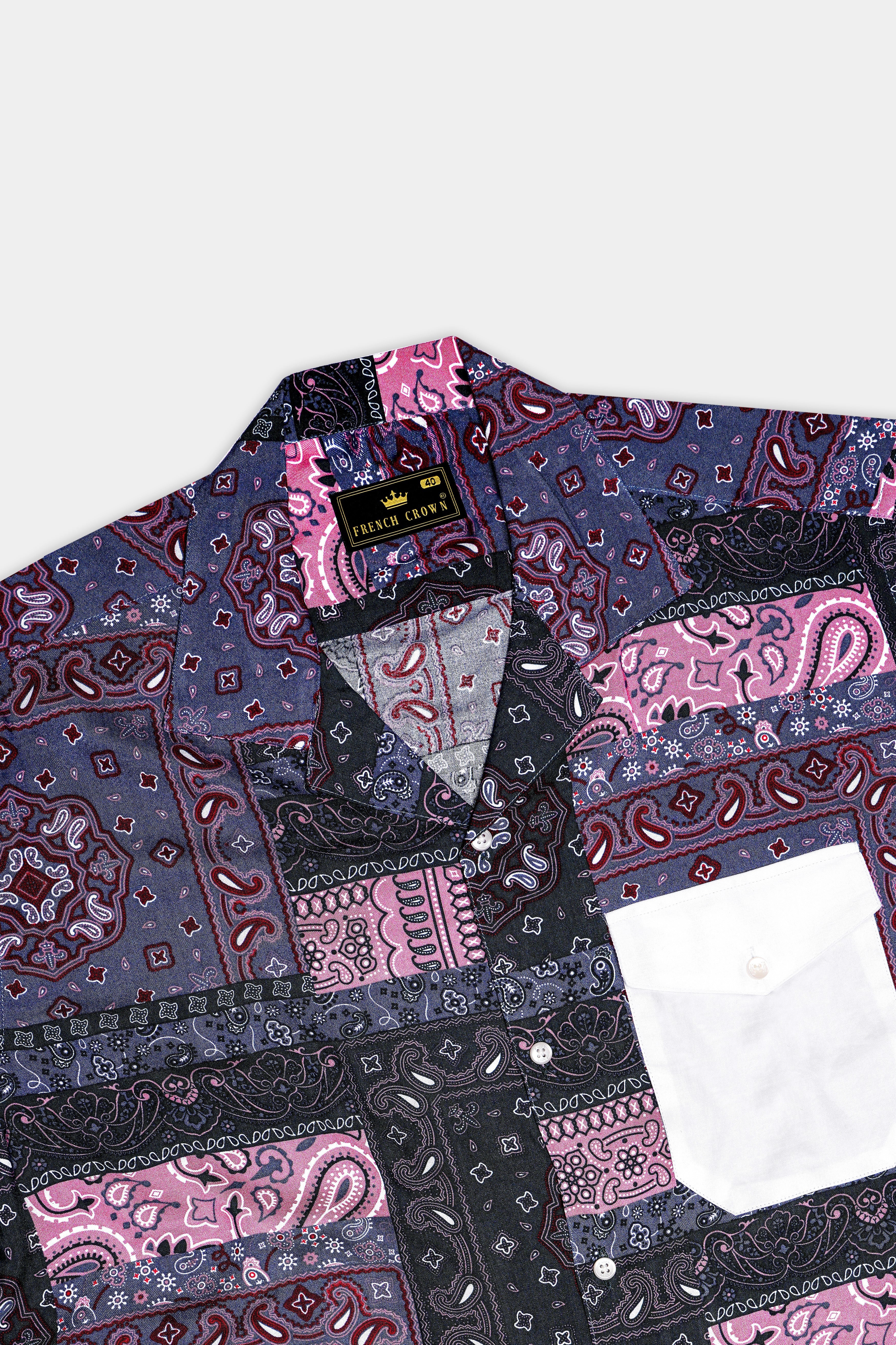 Vinelle-Mulled Wine Purple And Viola Pink Printed Multicolour Super Soft Tencel Designer Casual Shirt