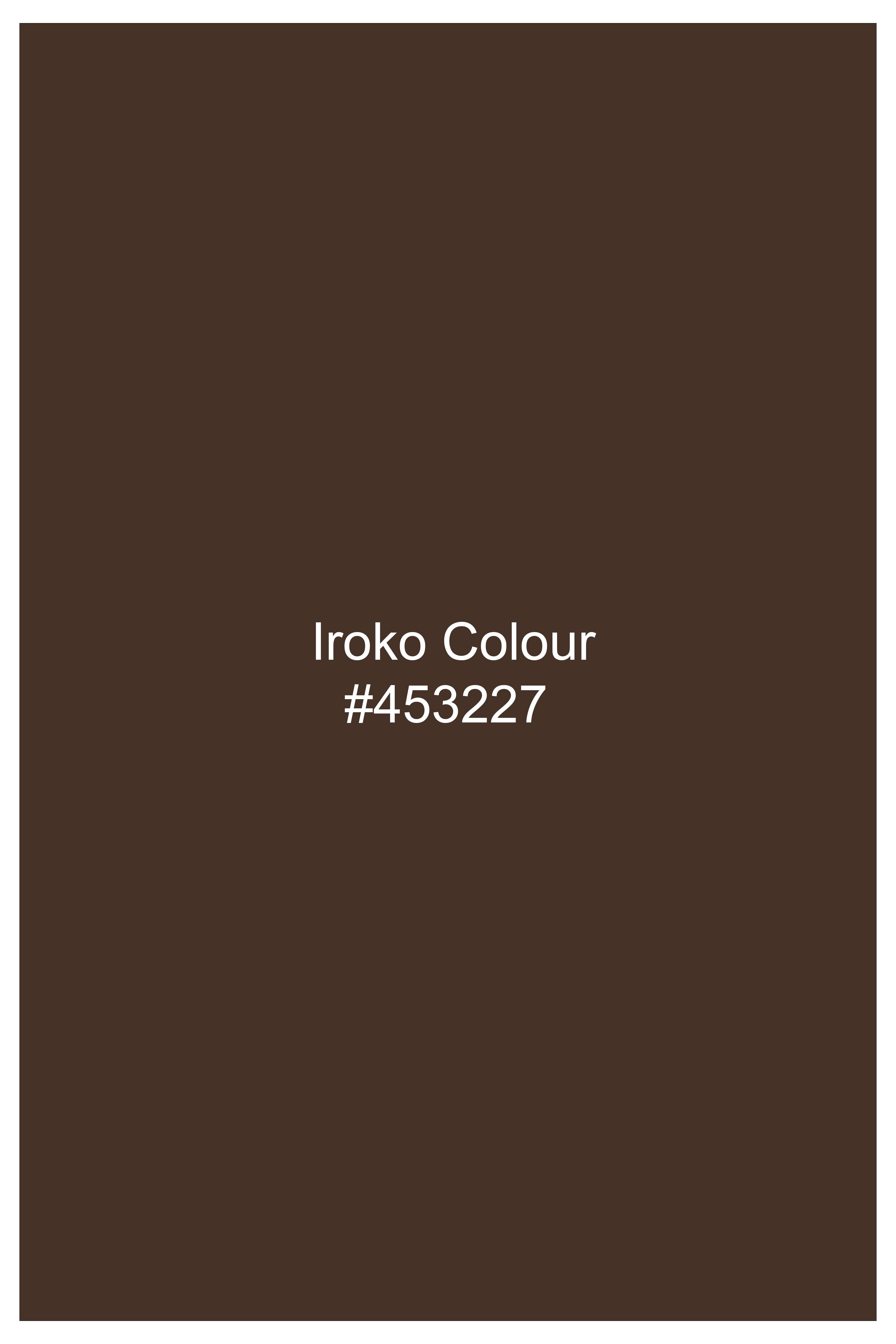 Bronzio-Iroko Brown Damask Printed Subtle Sheen Super Soft Premium Cotton Dress Shirt