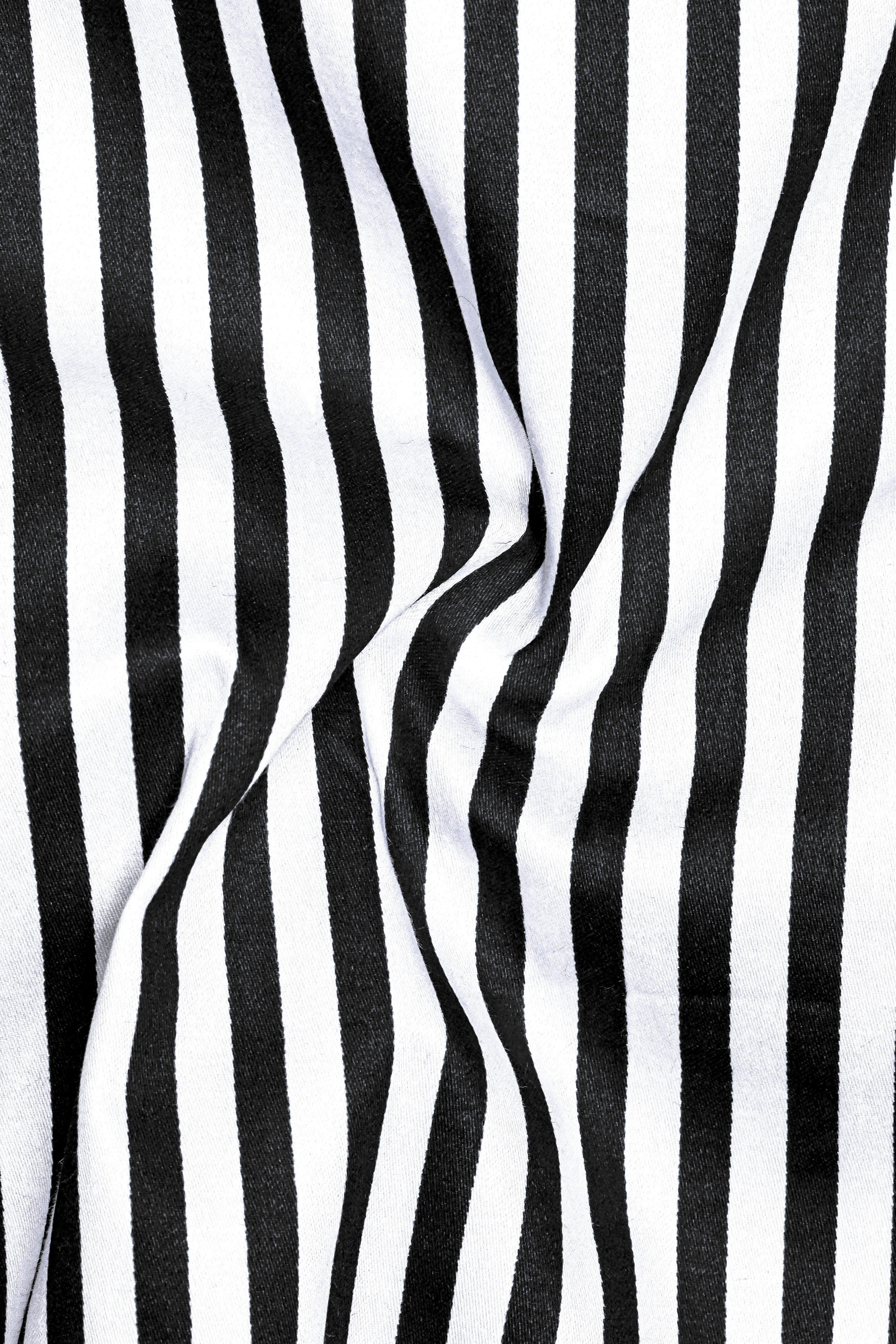 Noirlyn-Jade Black And Bright White Striped Subtle Sheen Super Soft Premium Cotton Dress Shirt
