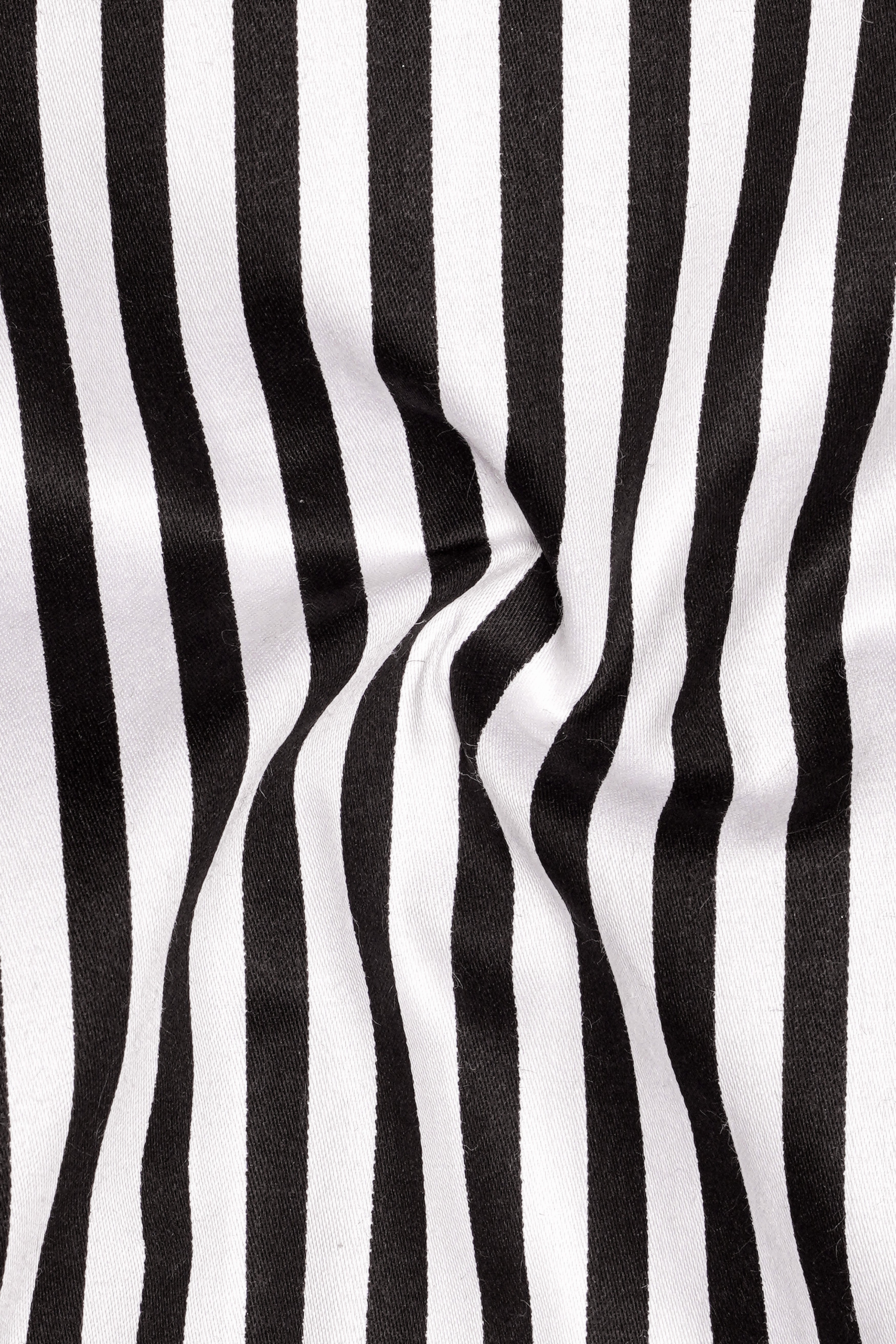 Noirlyn-Jade Black And Bright White Stripes Formal Premium Cotton