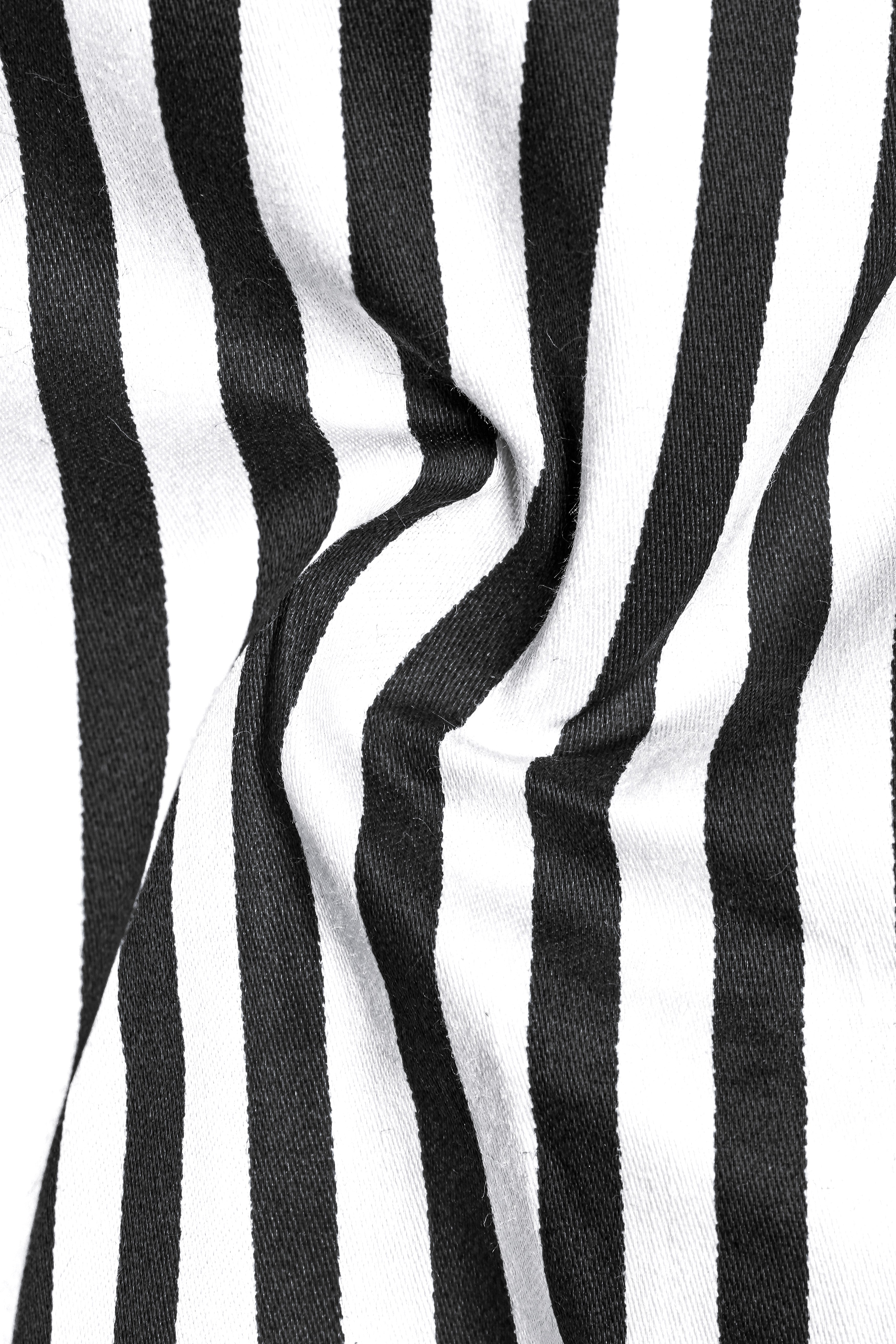 Noirlyn-Jade Black And Bright White Striped Super Soft Premium Cotton Dress Shirt