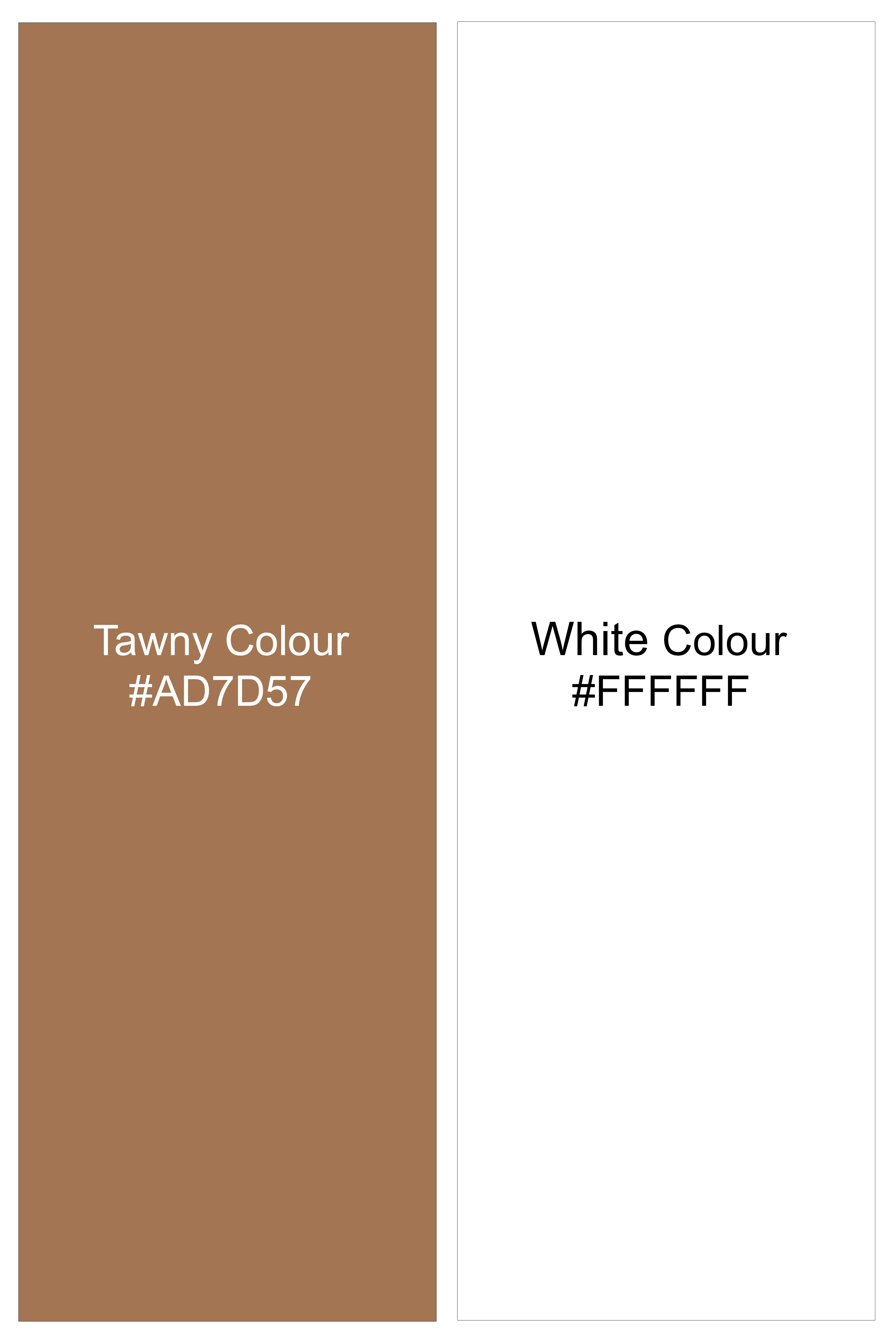Bralisse-Tawny Brown And Bright White Striped Super Soft Premium Cotton Dress Shirt
