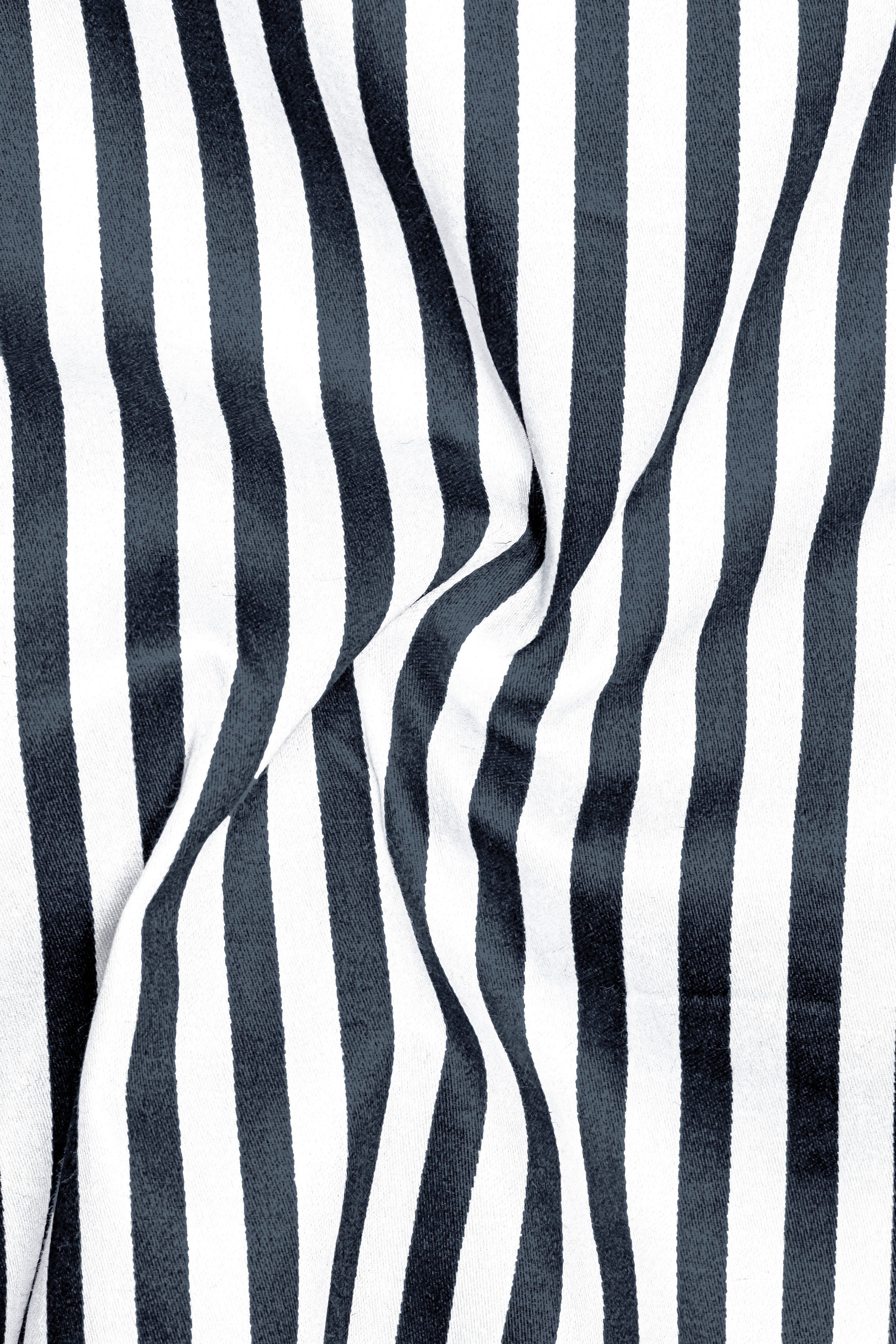 Charvion-Charcoal Gray And Bright White Striped Subtle Sheen Super Soft Premium Cotton Dress Shirt