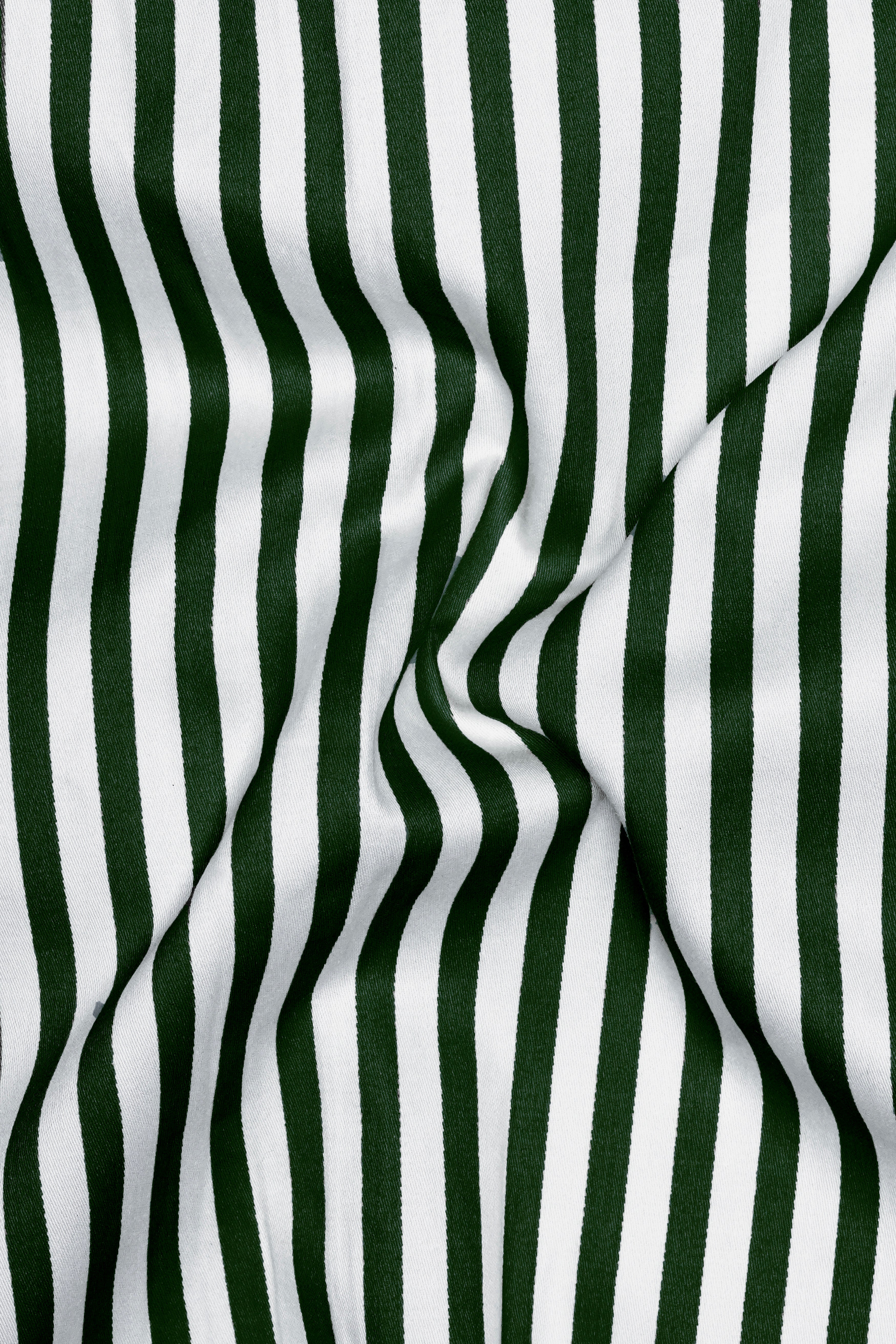 Veralux-Everglade Green And Bright White Striped Super Soft Premium Cotton Formal White Cuff Collar Shirt