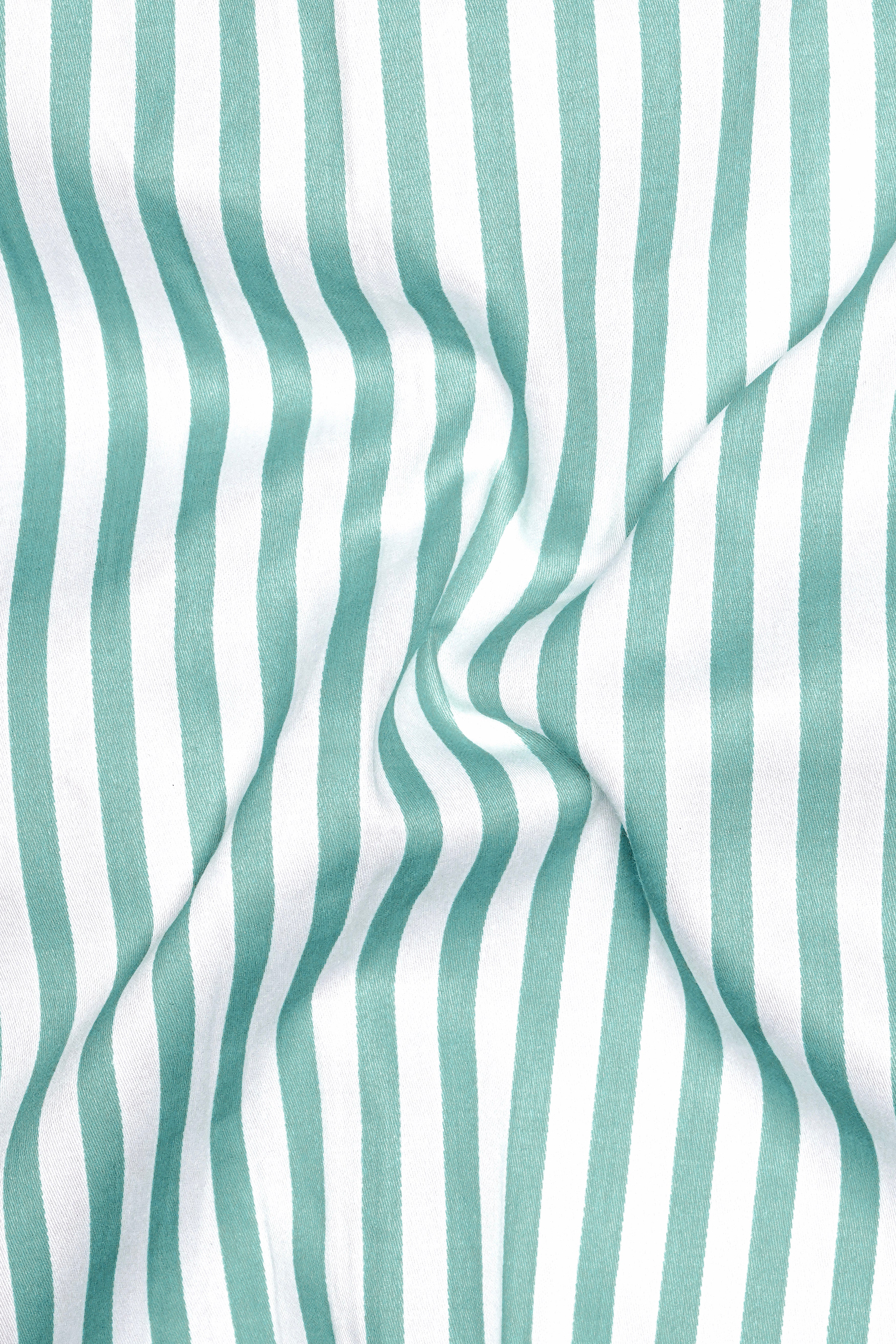 Glacira-Blizzard Blue And Bright White Striped Subtle Sheen Super Soft Premium Cotton Dress Shirt