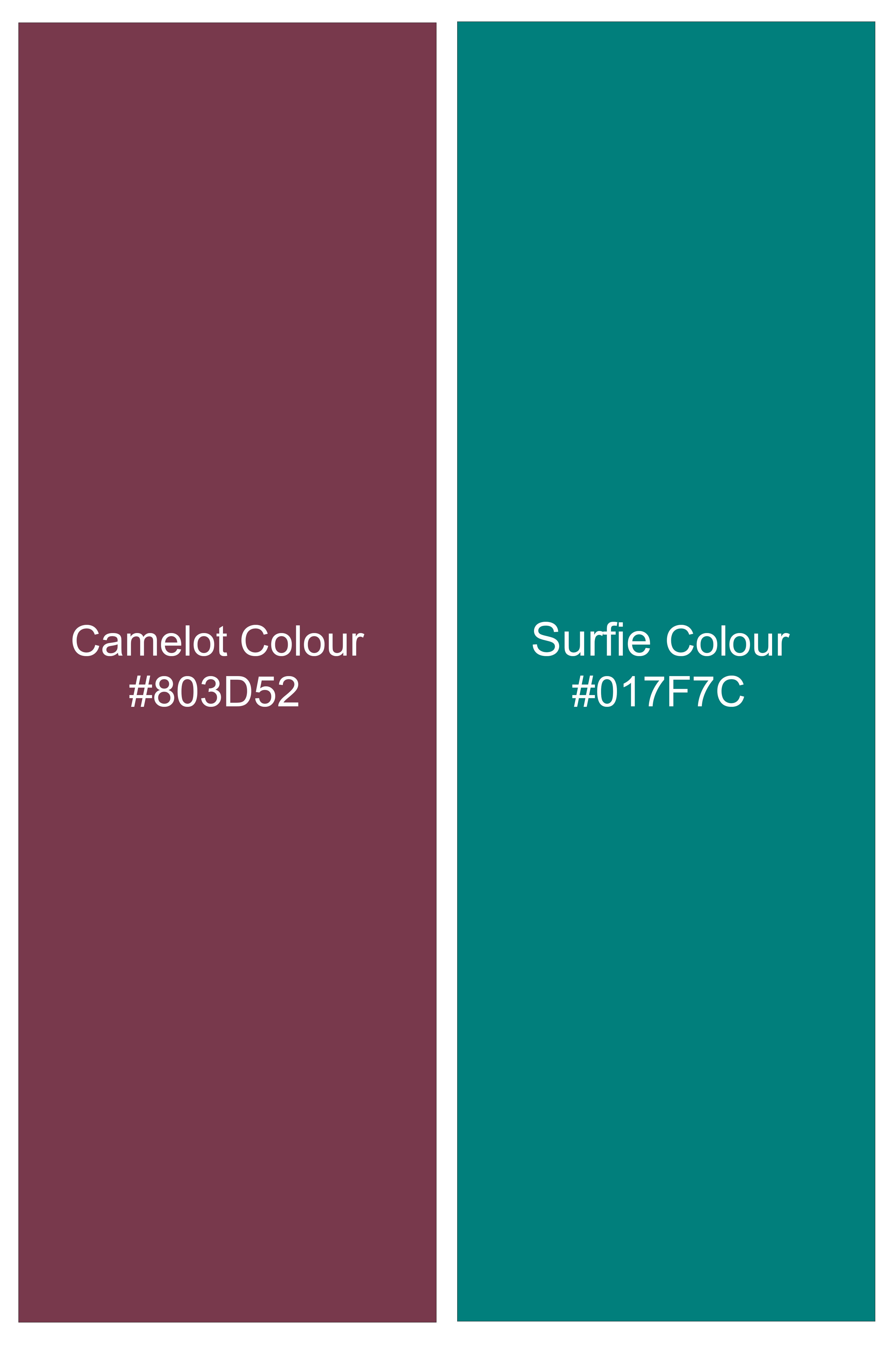Comelot Maroon And Surfie Green Paisley Printed Subtle Sheen Super Soft Premium Cotton Semi FormalShirt