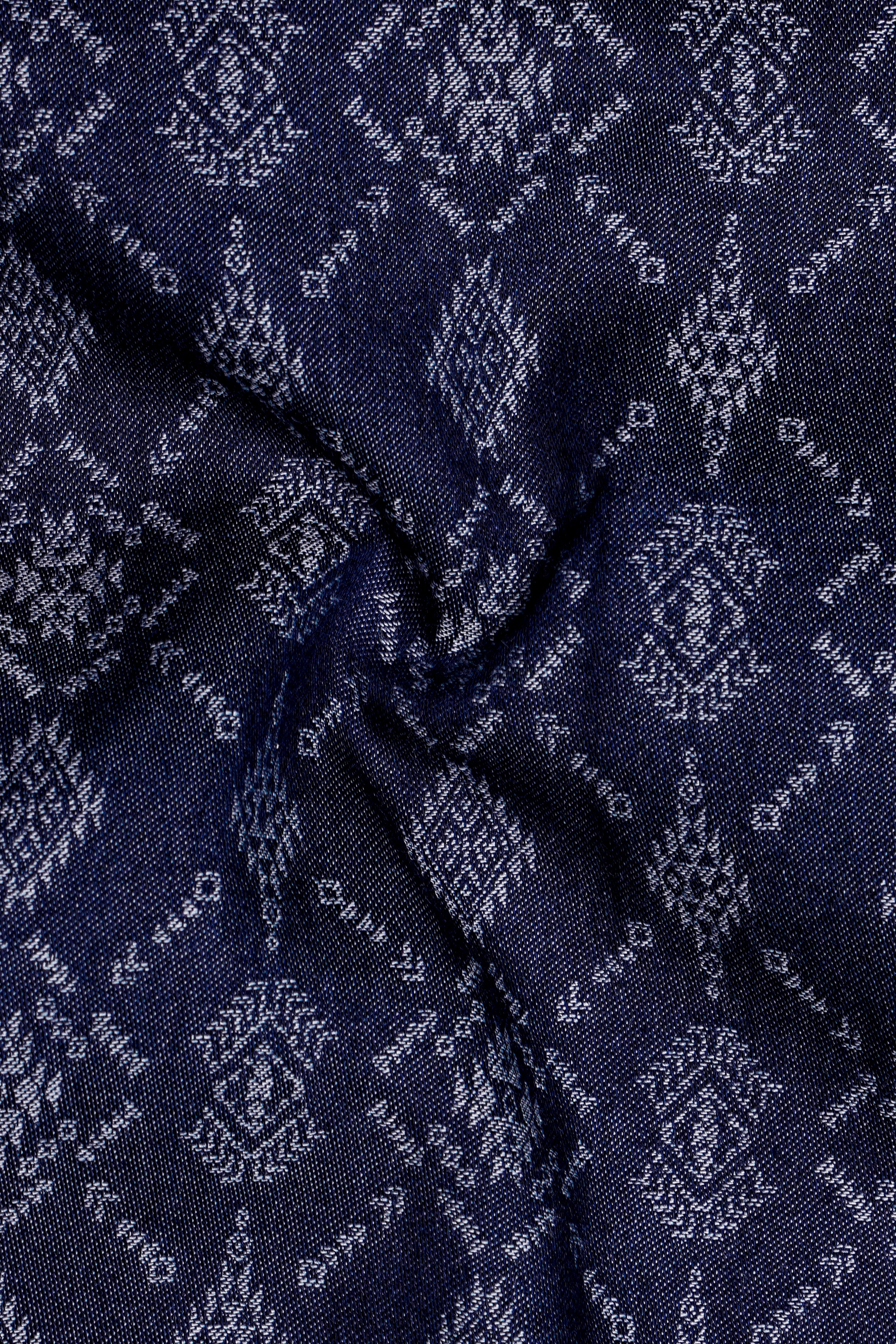 Bluikat-Haiti Denim Blue Ikat Print Super Soft Premium Cotton Casual Shirt