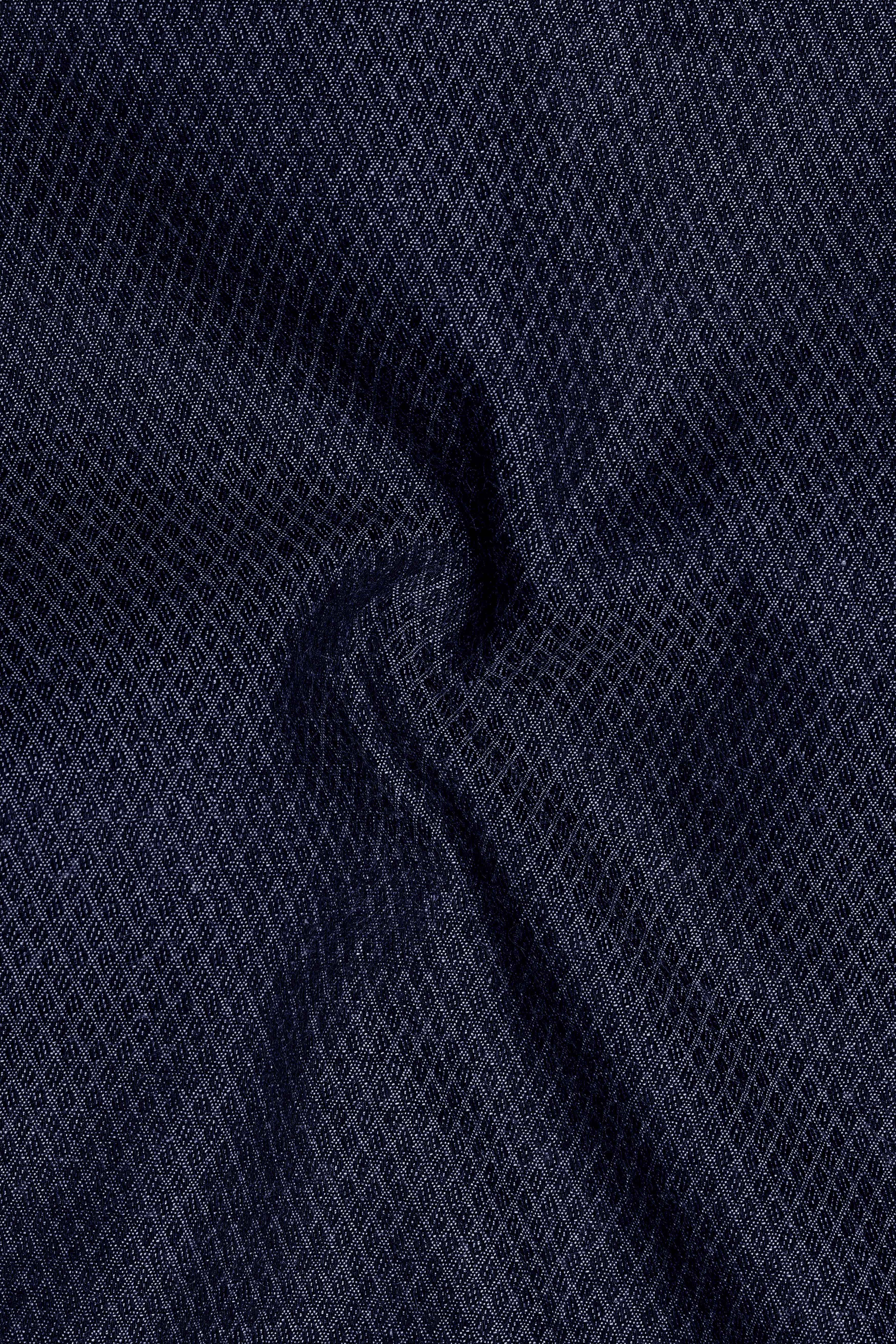 Hexivra-Cinder Denim Blue Honeycomb Dobby Textured Super Soft Premium Cotton Casual Shirt