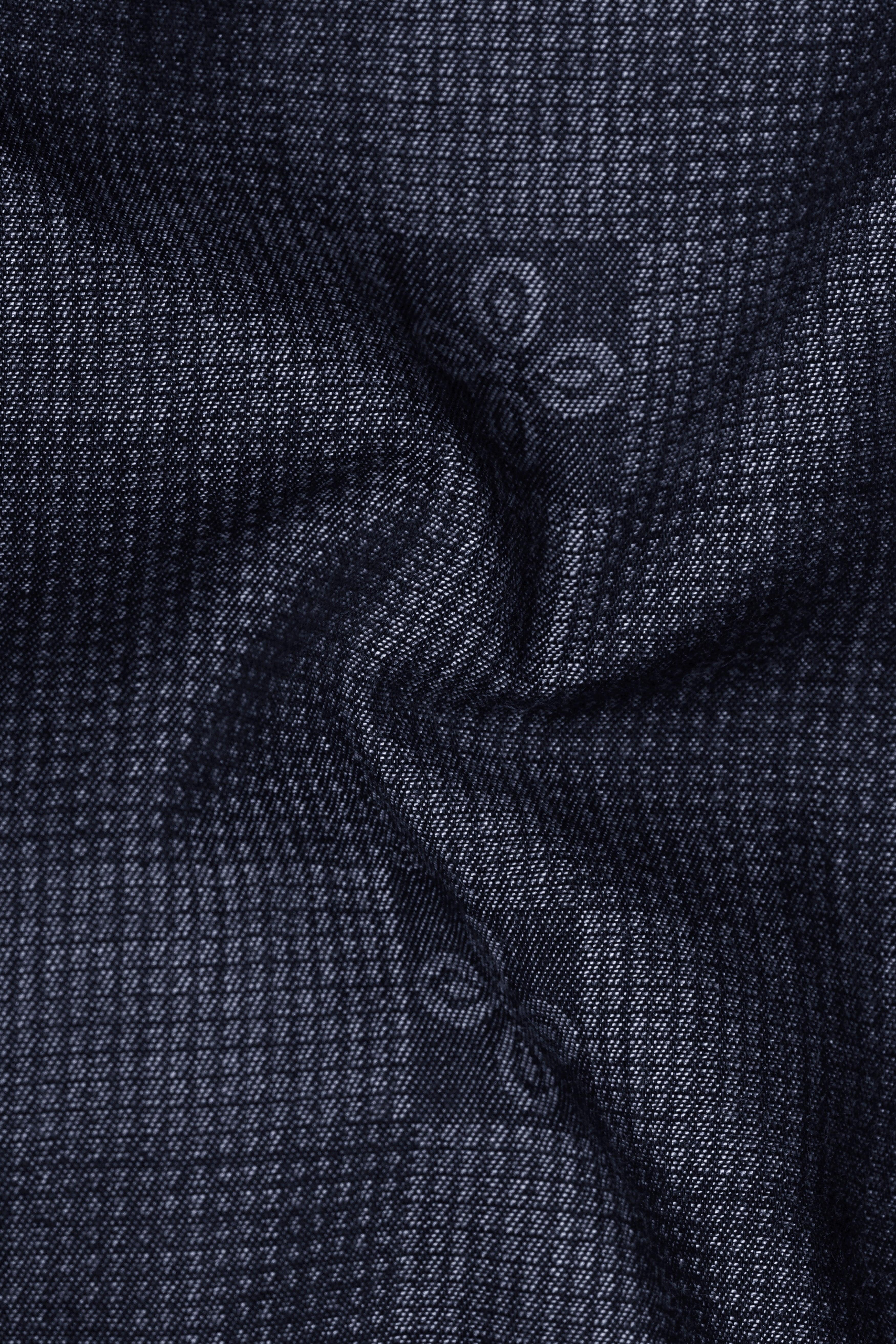 Jacrosa-Midnight Denim Blue Floral Check Jacquard Textured Super Soft Premium Cotton Casual Shirt