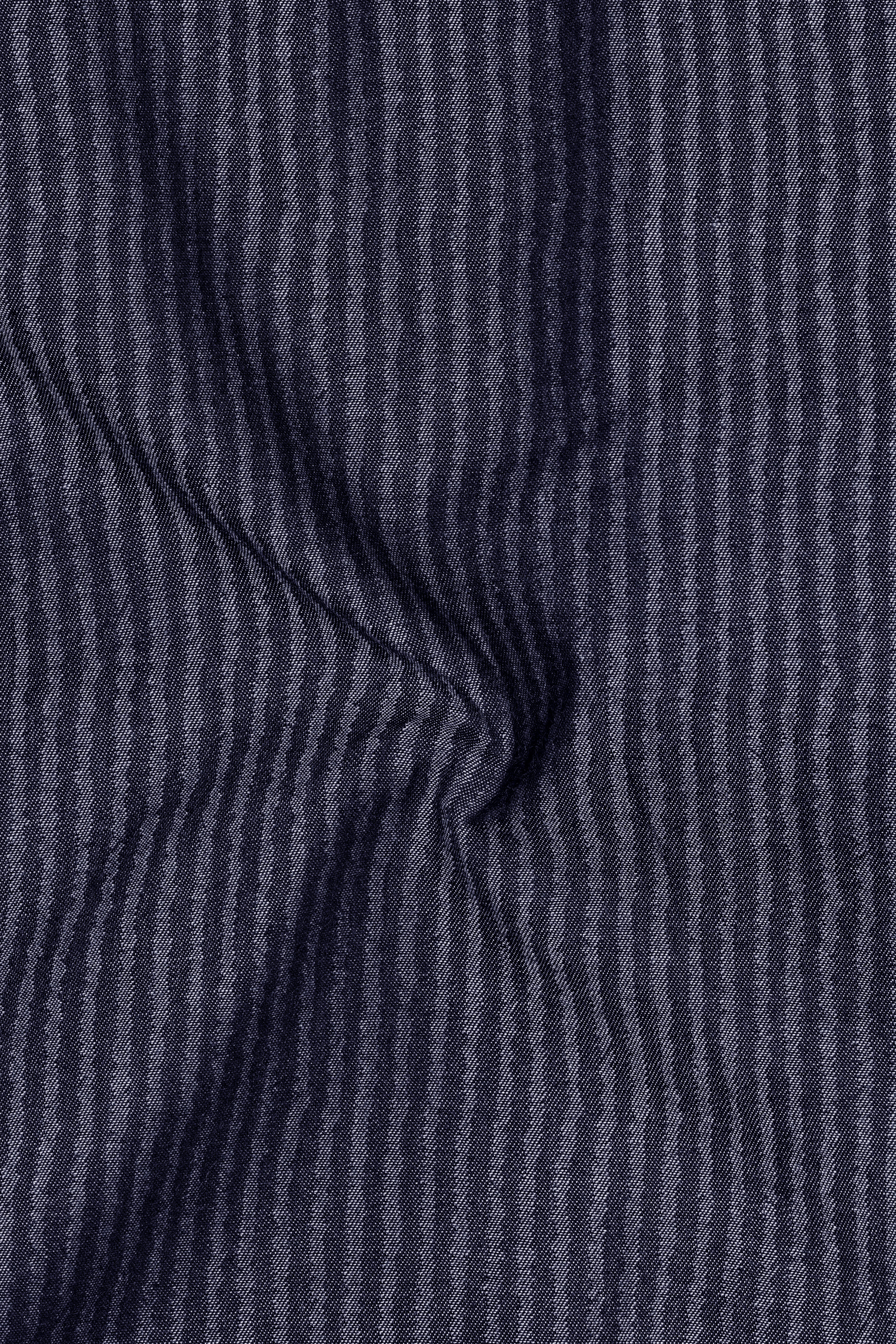 Striora-Graphite Denim Blue Striped Super Soft Premium Cotton Casual Shirt