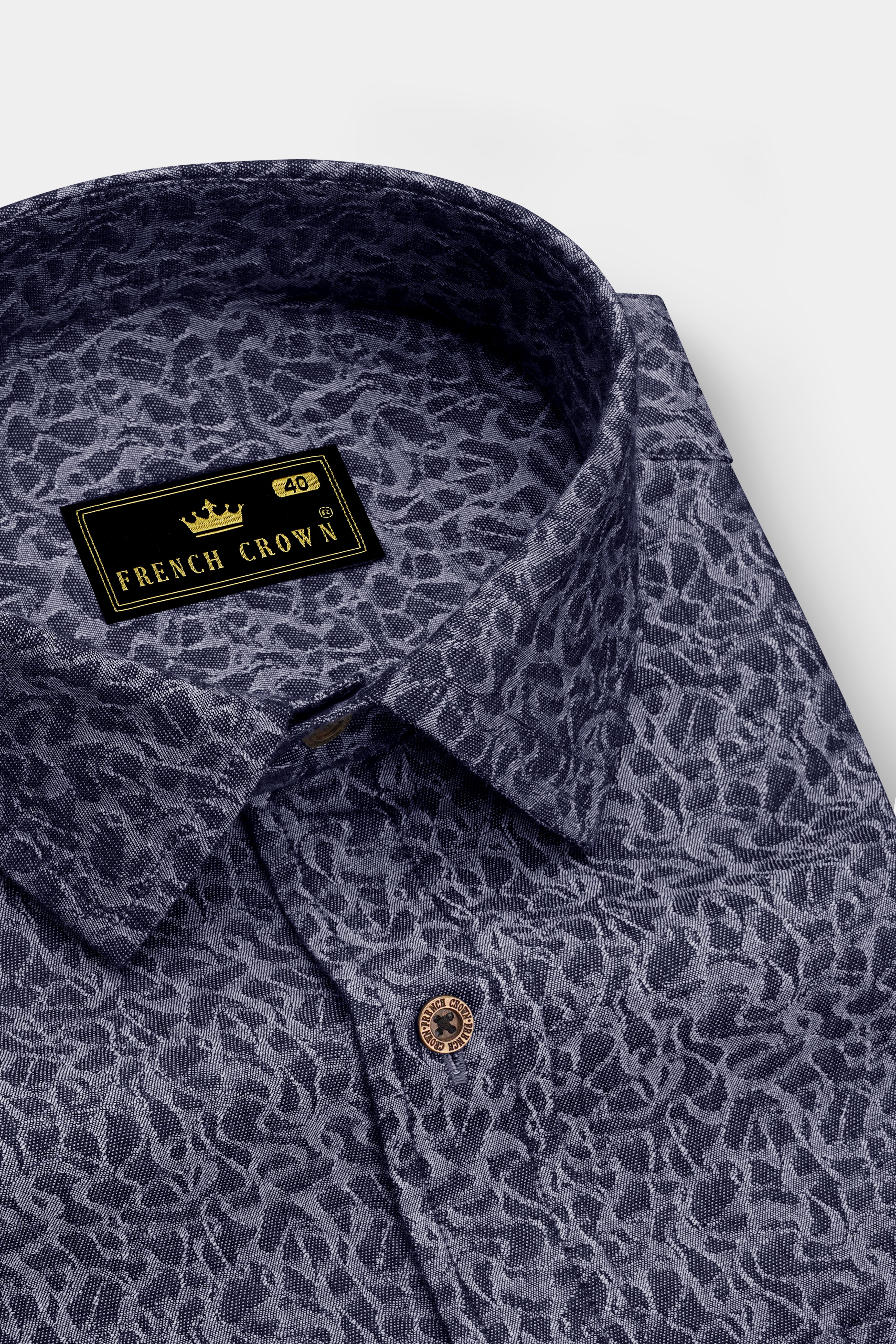 Camosyne-Phantom Denim Blue Abstract Camouflage Printed Super Soft Premium Cotton Casual Shirt