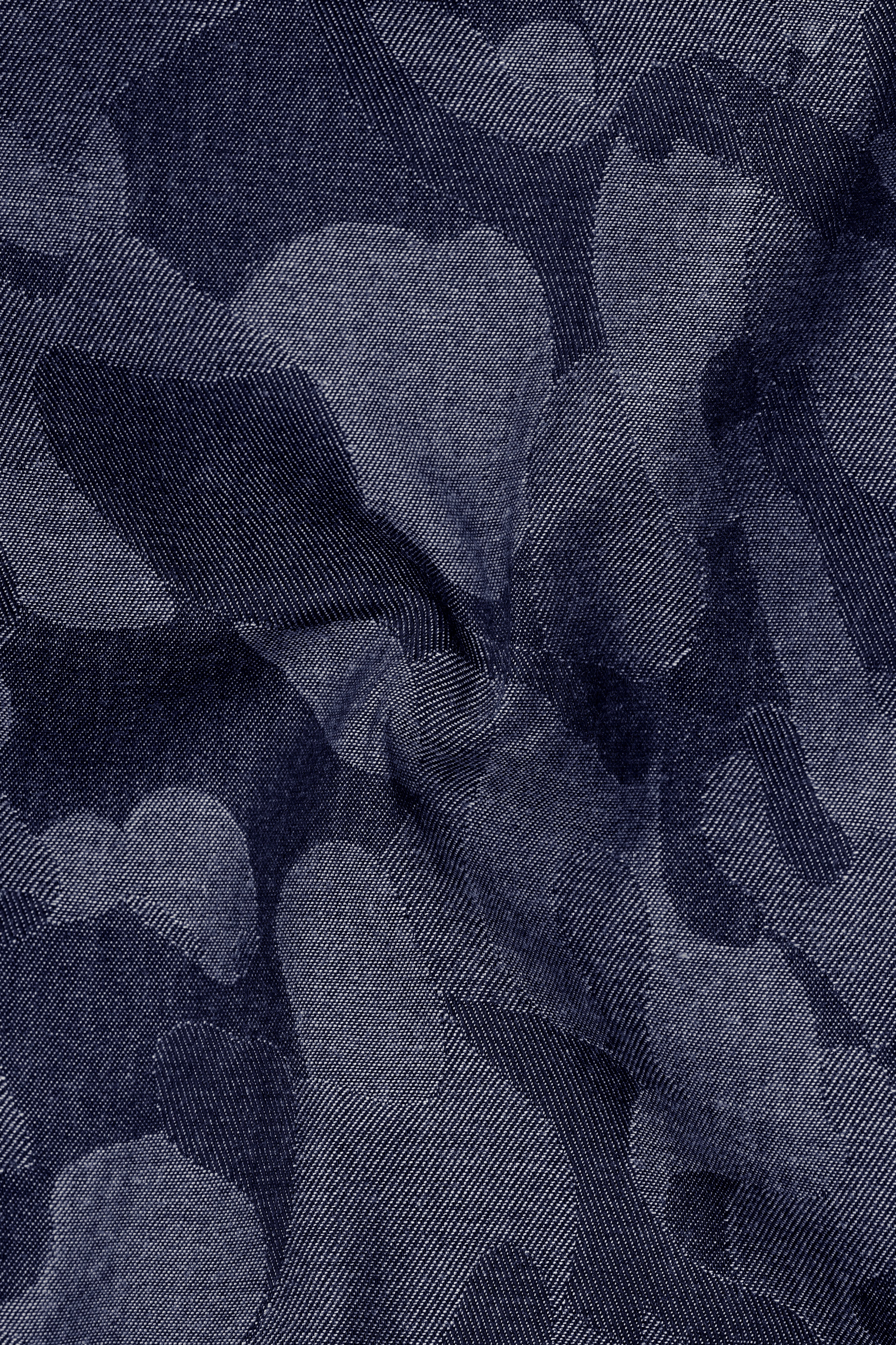 Denicrest-Sapphire Denim Blue Camouflage Printed Super Soft Premium Cotton Casual Shirt