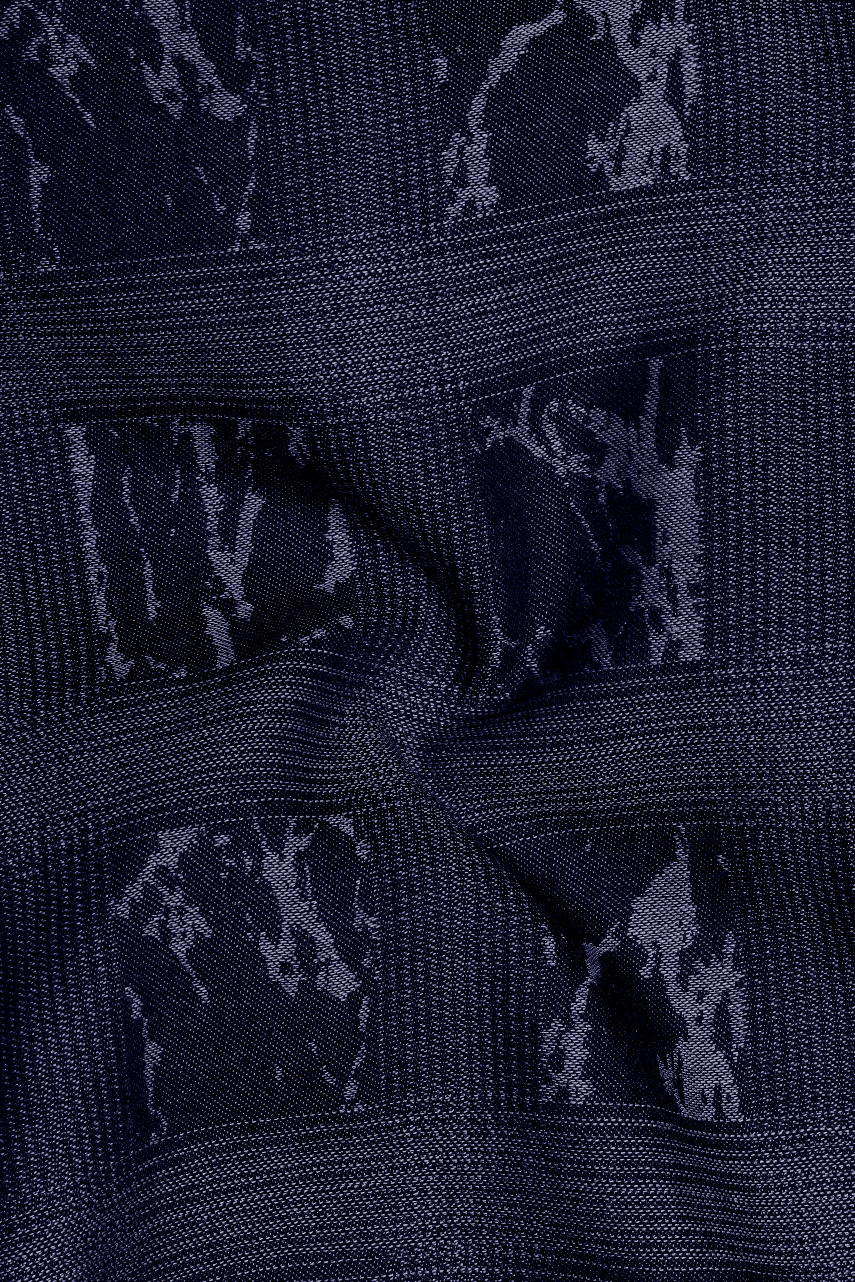 Noctimar-Ocean Noir Denim Blue Abstract Printed Super Soft Premium Cotton Casual Shirt