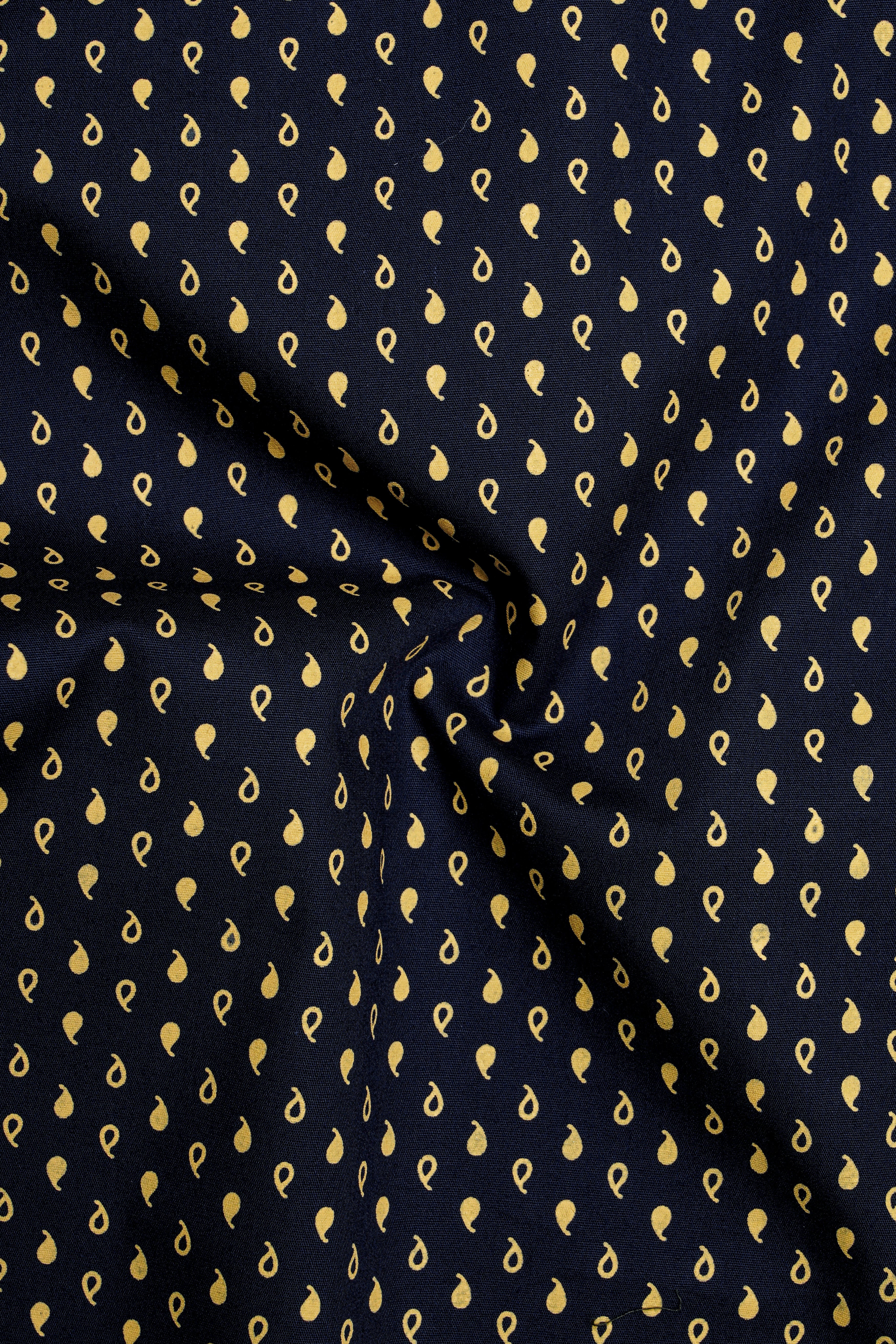 Noctivra-Vulcan Blue And Pavlova Yellow Midnight Paisley Printed Super Soft Premium Cotton Dress Shirt