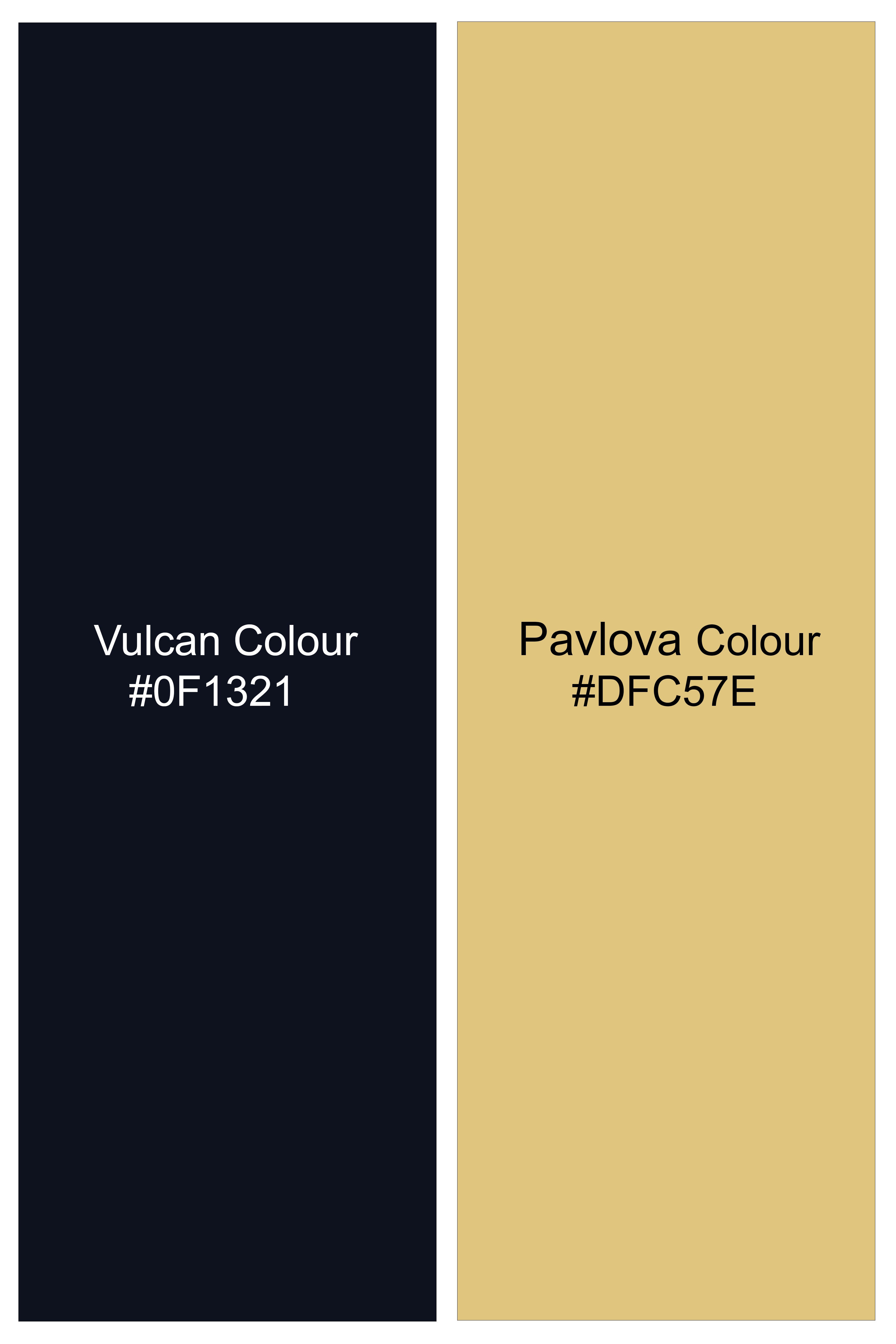 Noctivra-Vulcan Blue And Pavlova Yellow Midnight Paisley Printed Super Soft Premium Cotton Dress Shirt