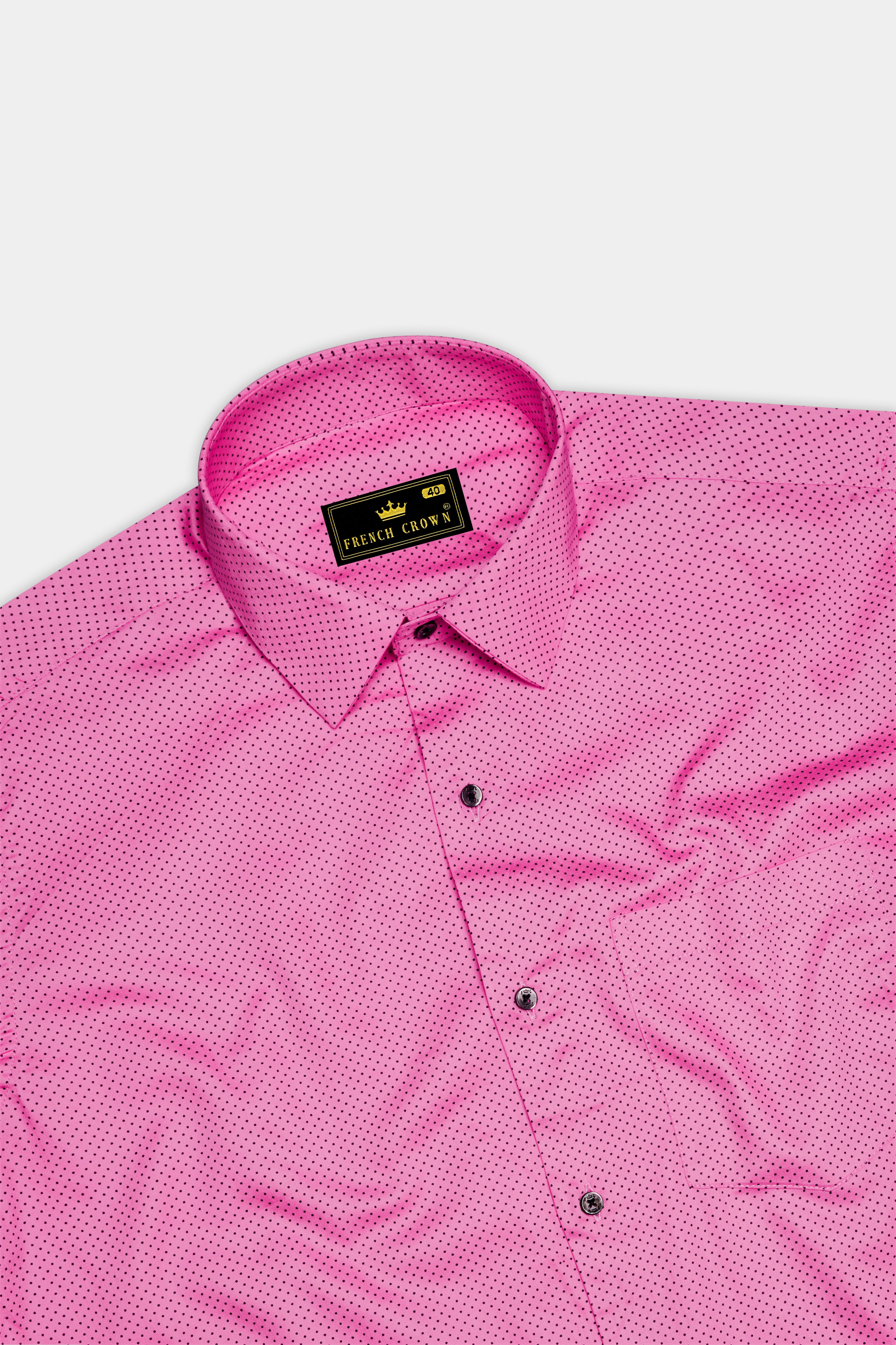 Rosicrest-Persian Pink Dotted Printed Subtle Sheen Super Soft Premium Cotton Casual Shirt
