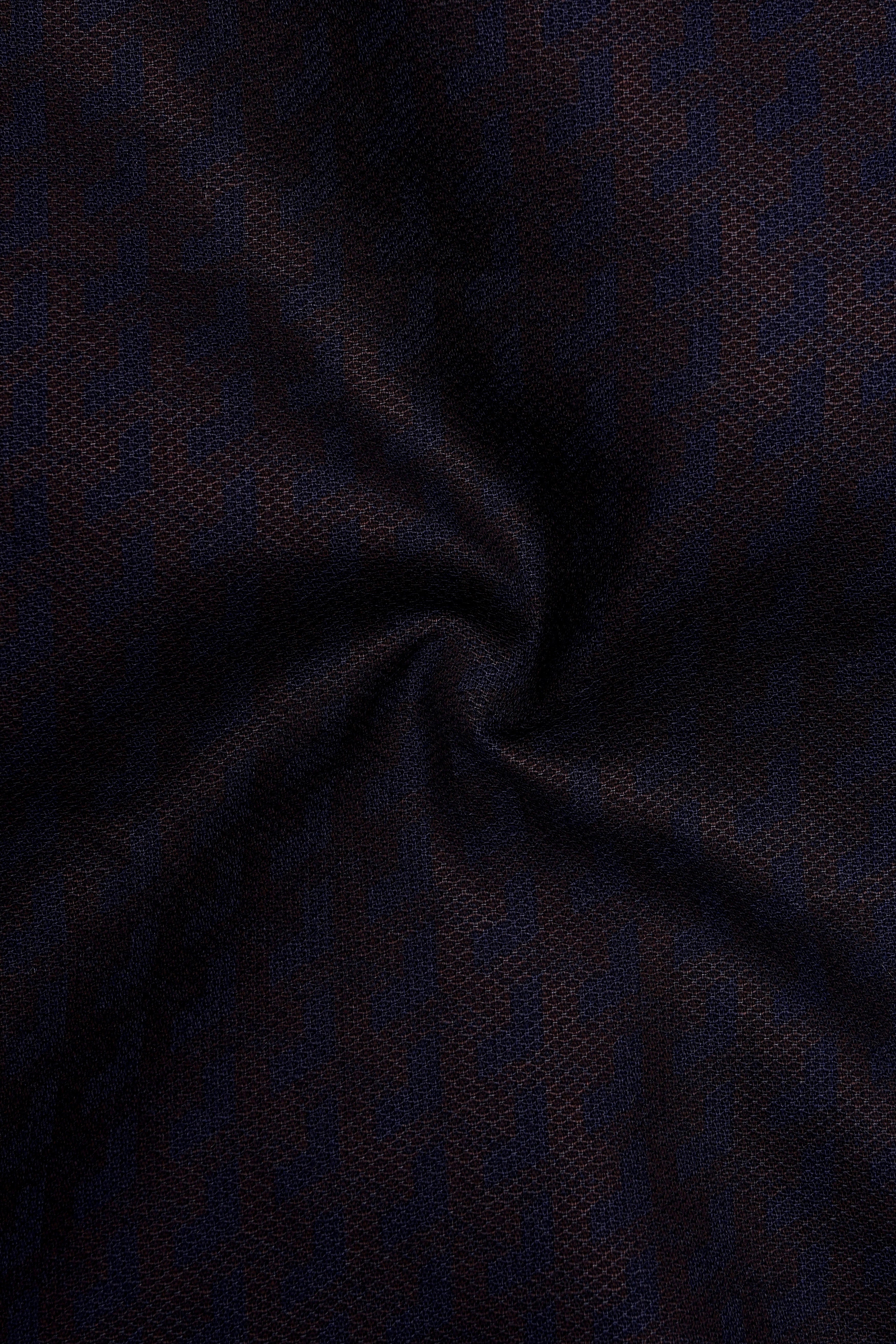 Jacnero-Ebony Blue Jacquard Textured Premium Cotton Dress Shirt
