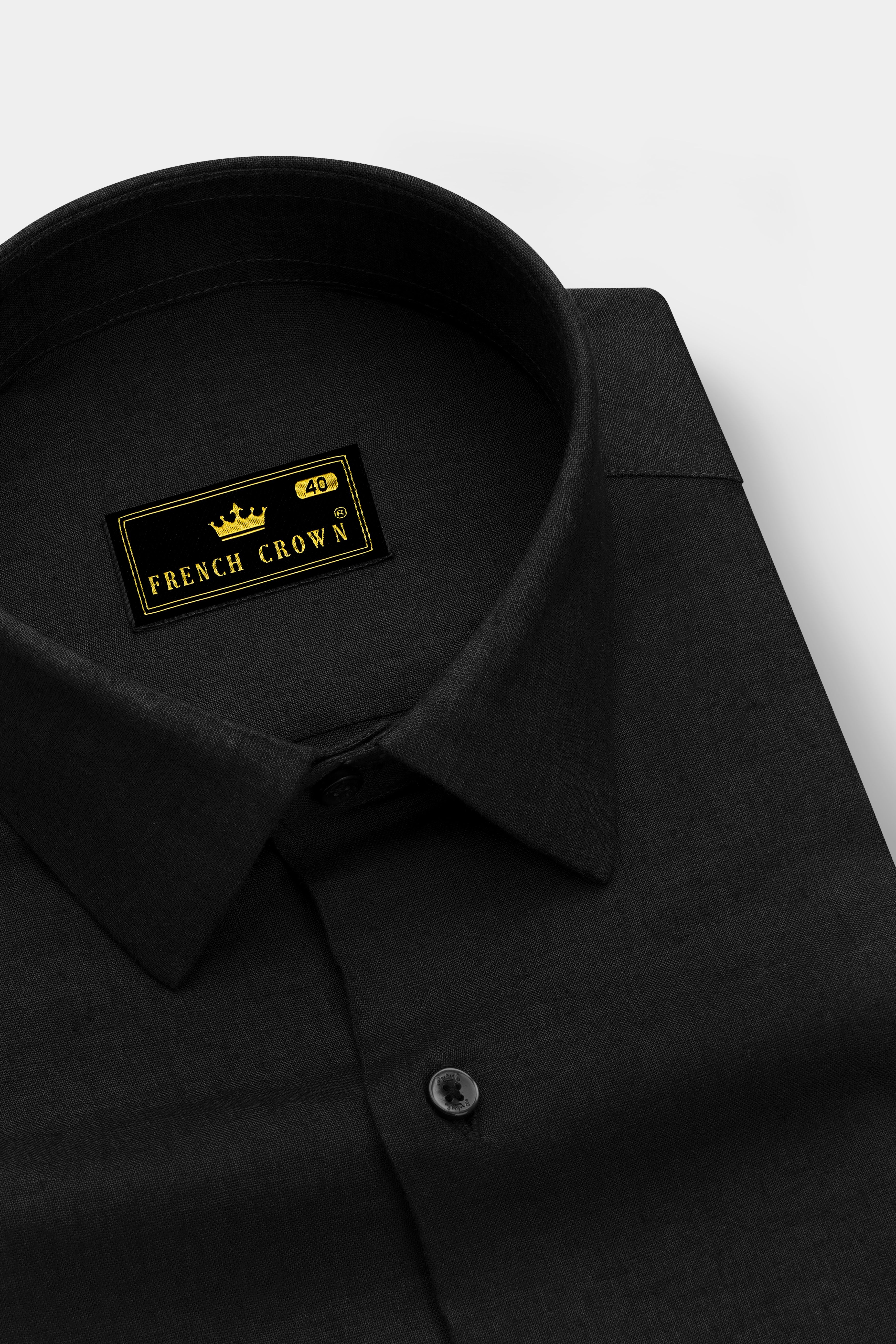 Velcino-Charcoal Gray Luxurious Linen Dress Shirt