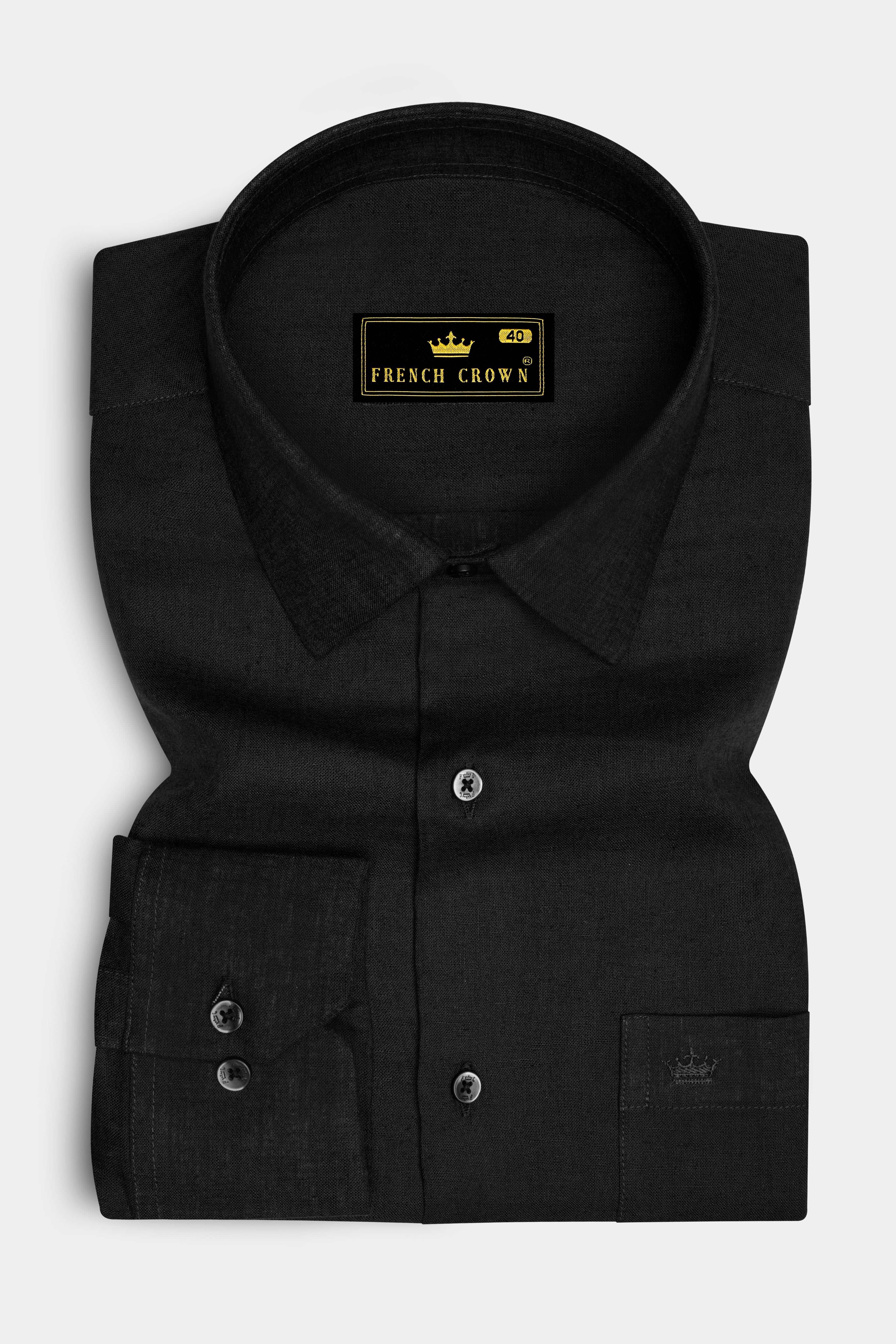 Velcino-Charcoal Gray Luxurious Linen Dress Shirt