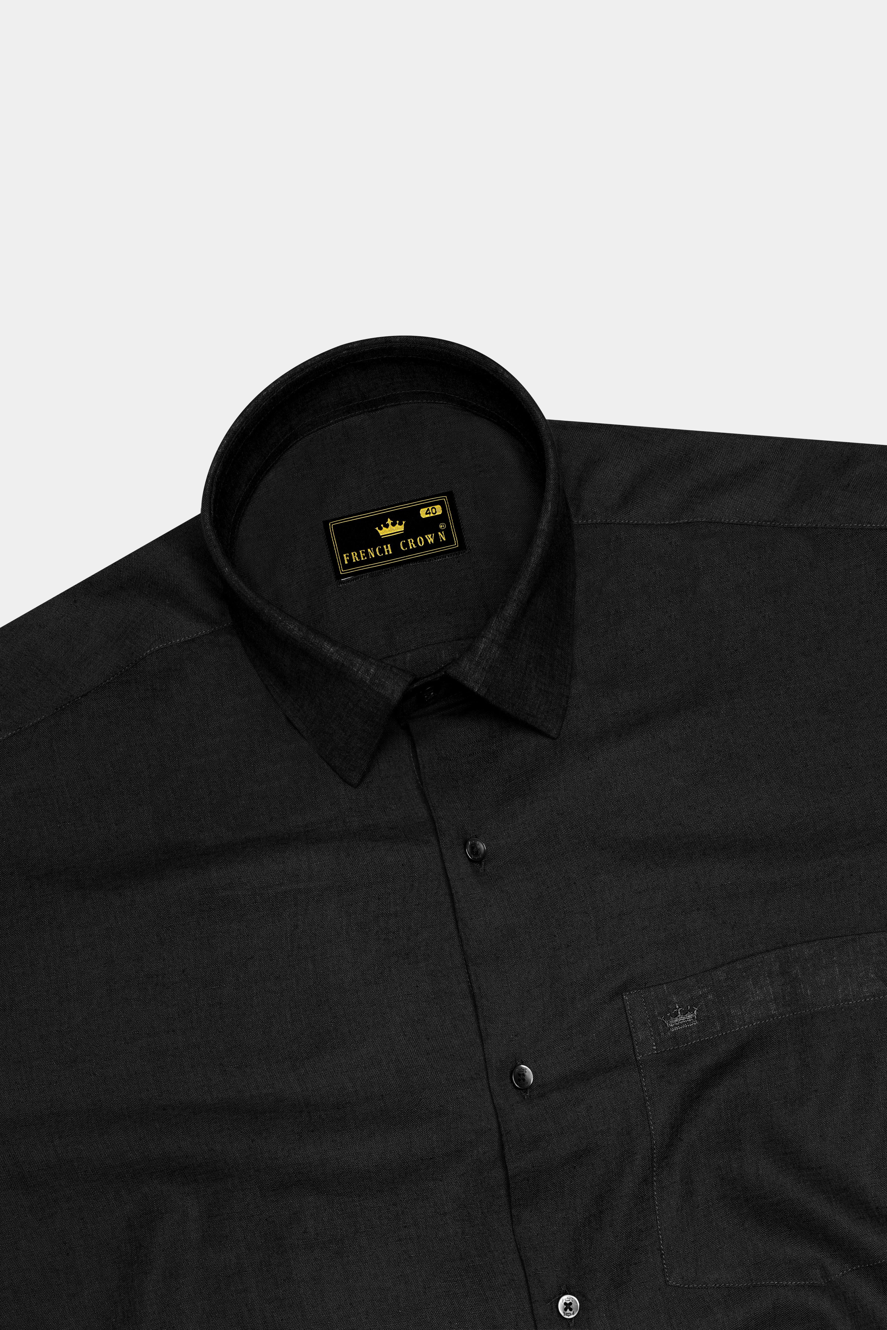 Velcino-Charcoal Gray Luxurious Linen Dress Shirt