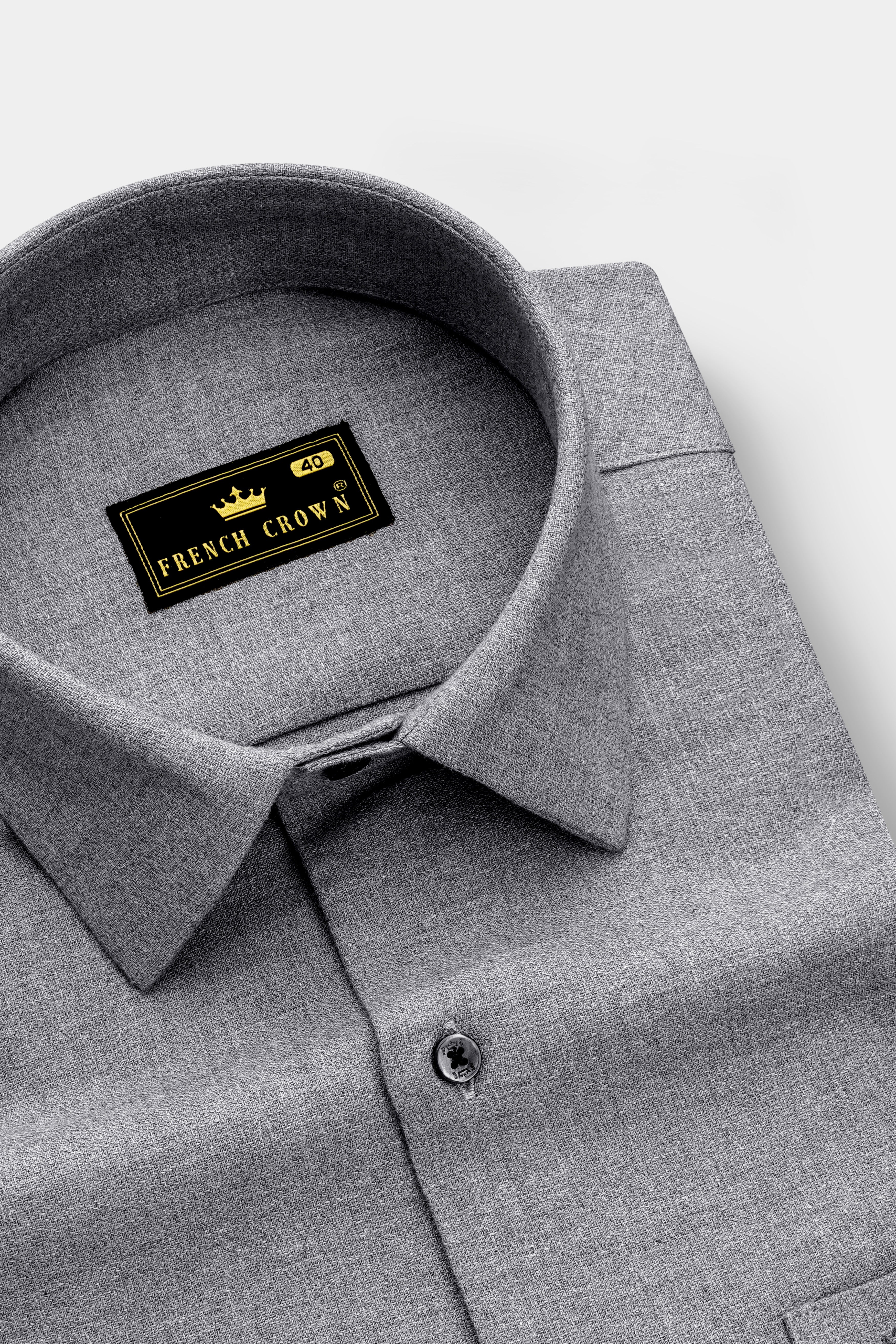 Cinerro-Gunsmoke Gray Dobby Textured Super Soft Premium Cotton Dress Shirt