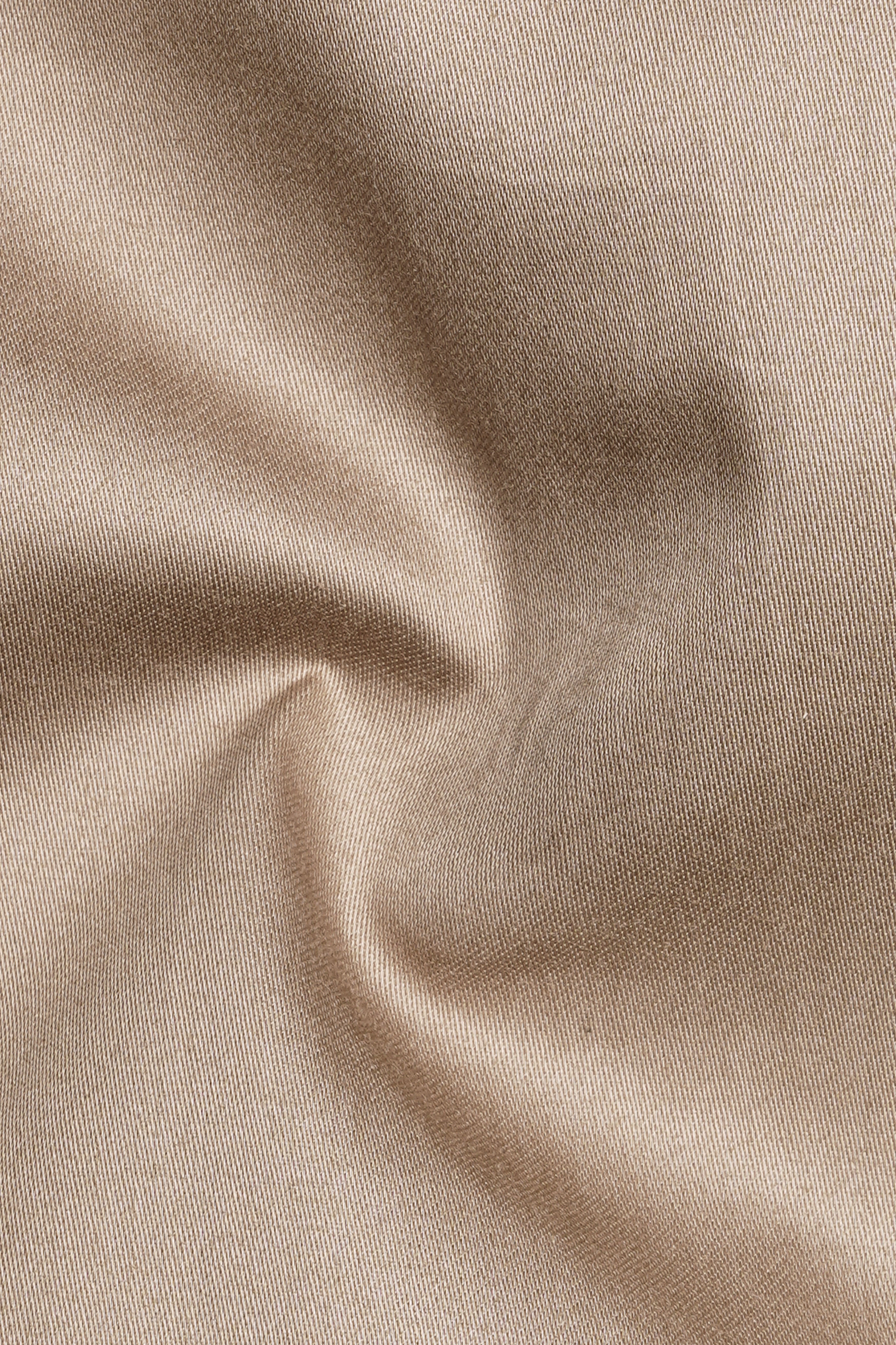 Arenzo-Quicksand Brown Subtle Sheen Super Soft Premium Cotton Dress Shirt