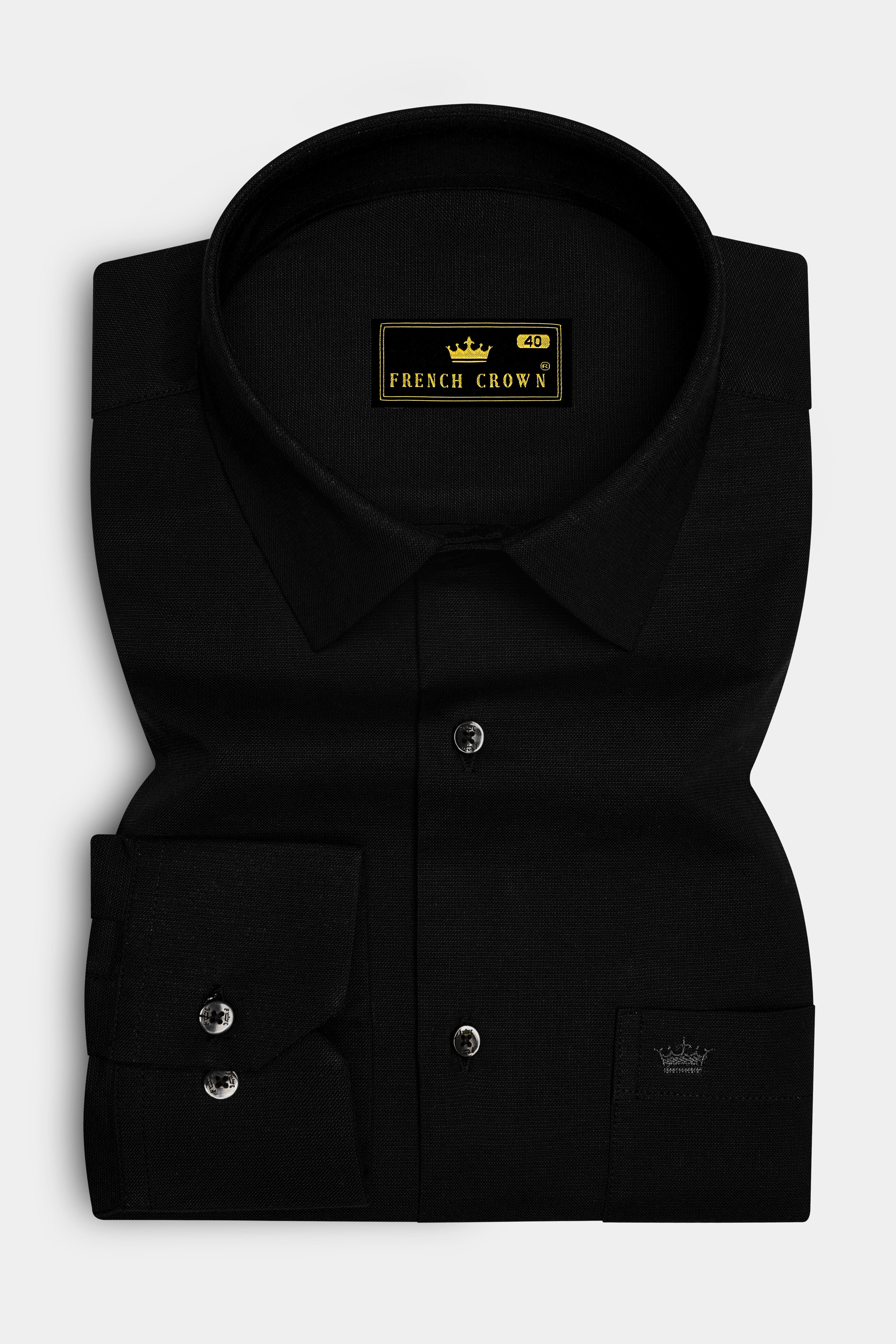 Velnero-Jade black Dobby Textured Super Soft Premium Cotton Dress Shirt