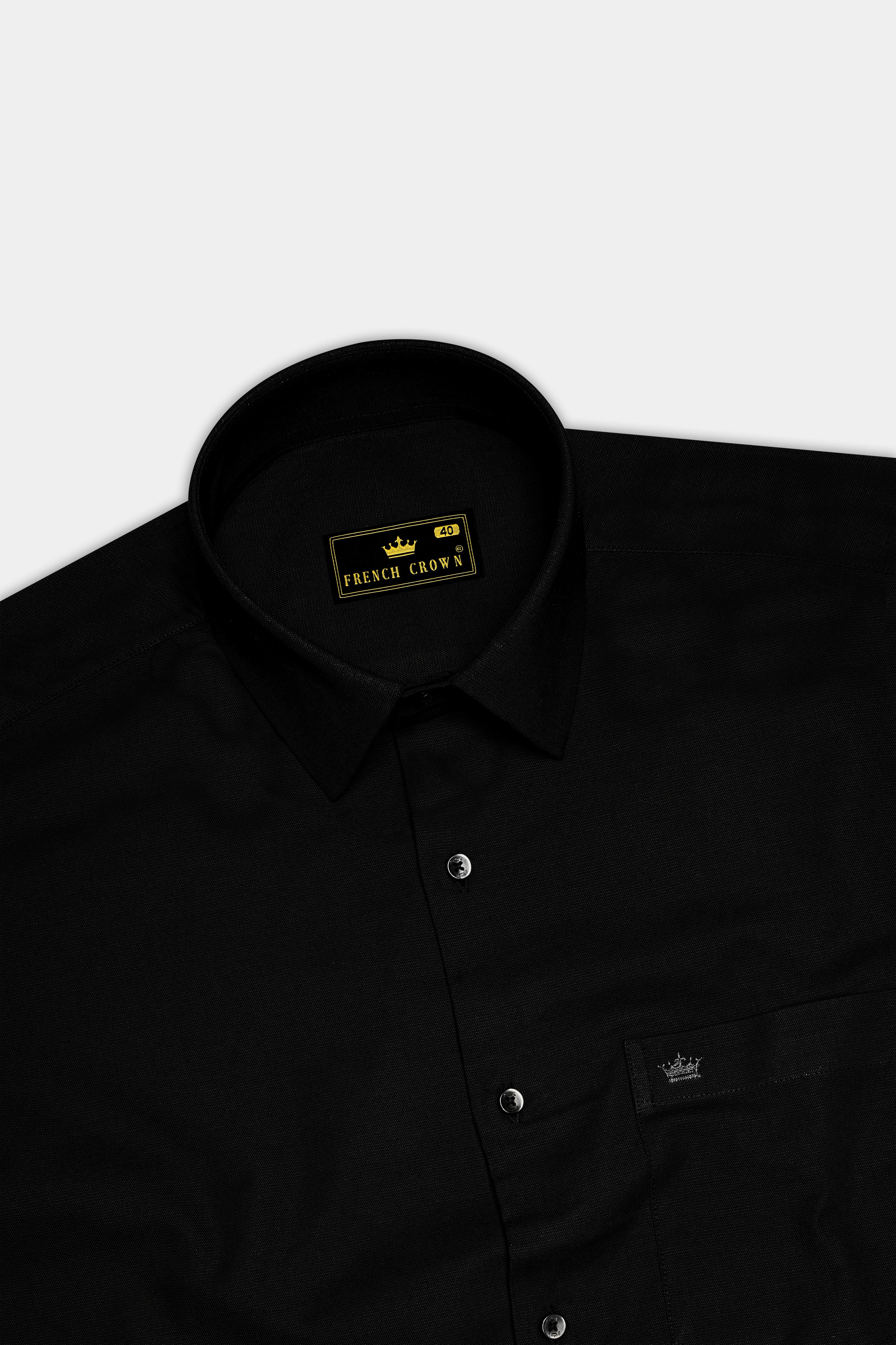 Velnero-Jade black Dobby Textured Super Soft Premium Cotton Dress Shirt