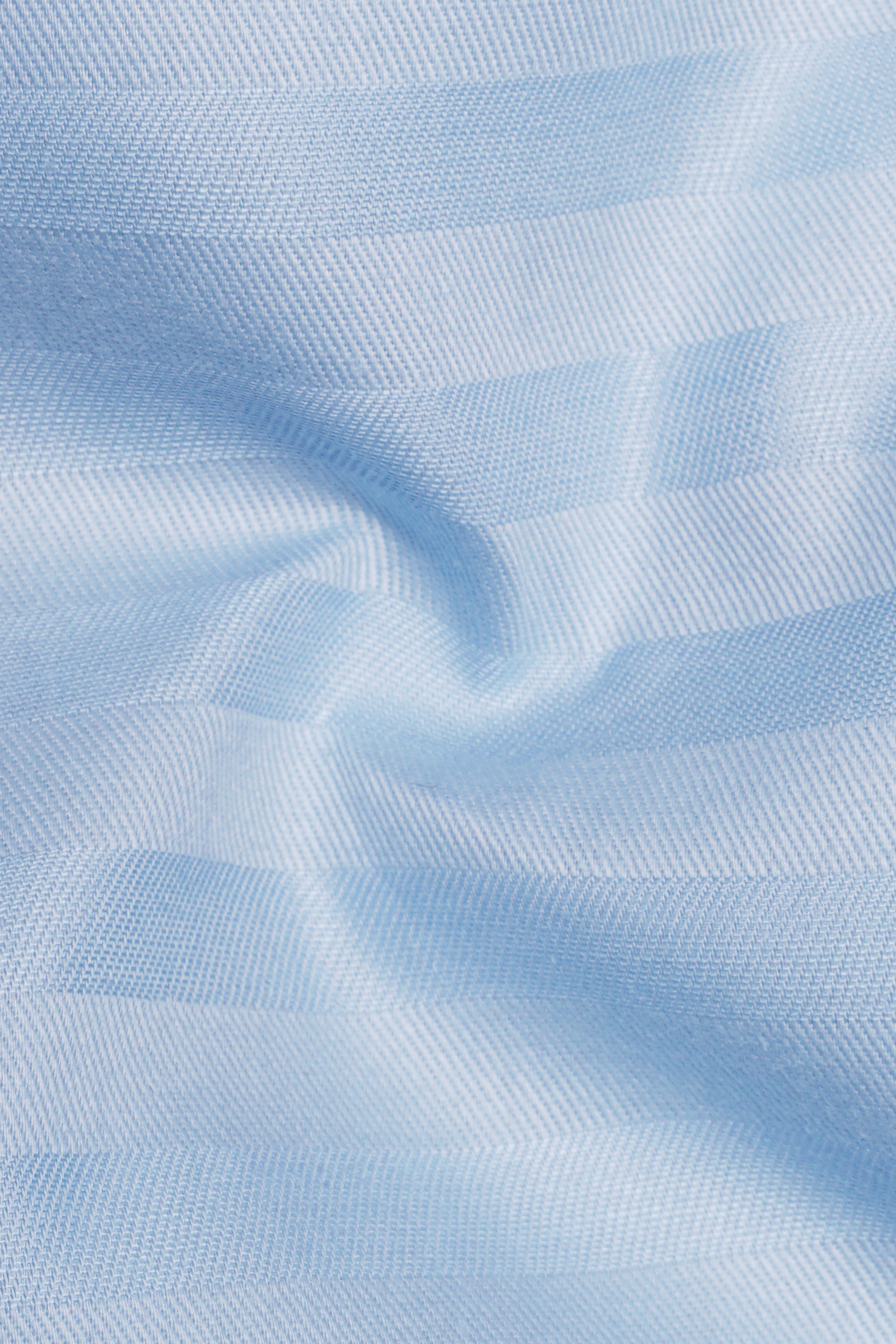 Monzaro-Moonstone Blue Horizontal Striped Jacquard Premium Cotton Dress Shirt