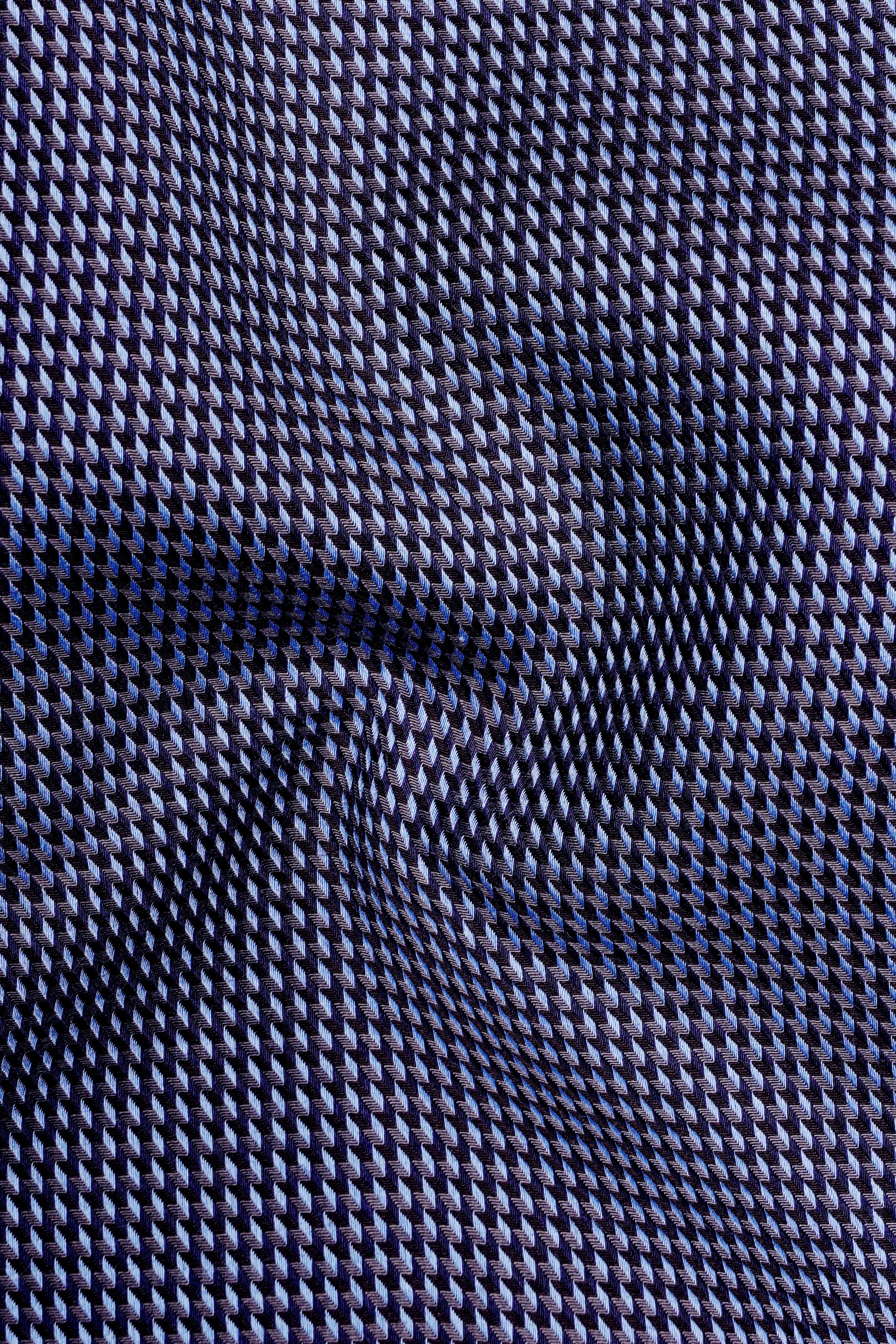 Noctaro-Ebony Blue Dobby Textured Super Soft Premium Cotton Dress Shirt