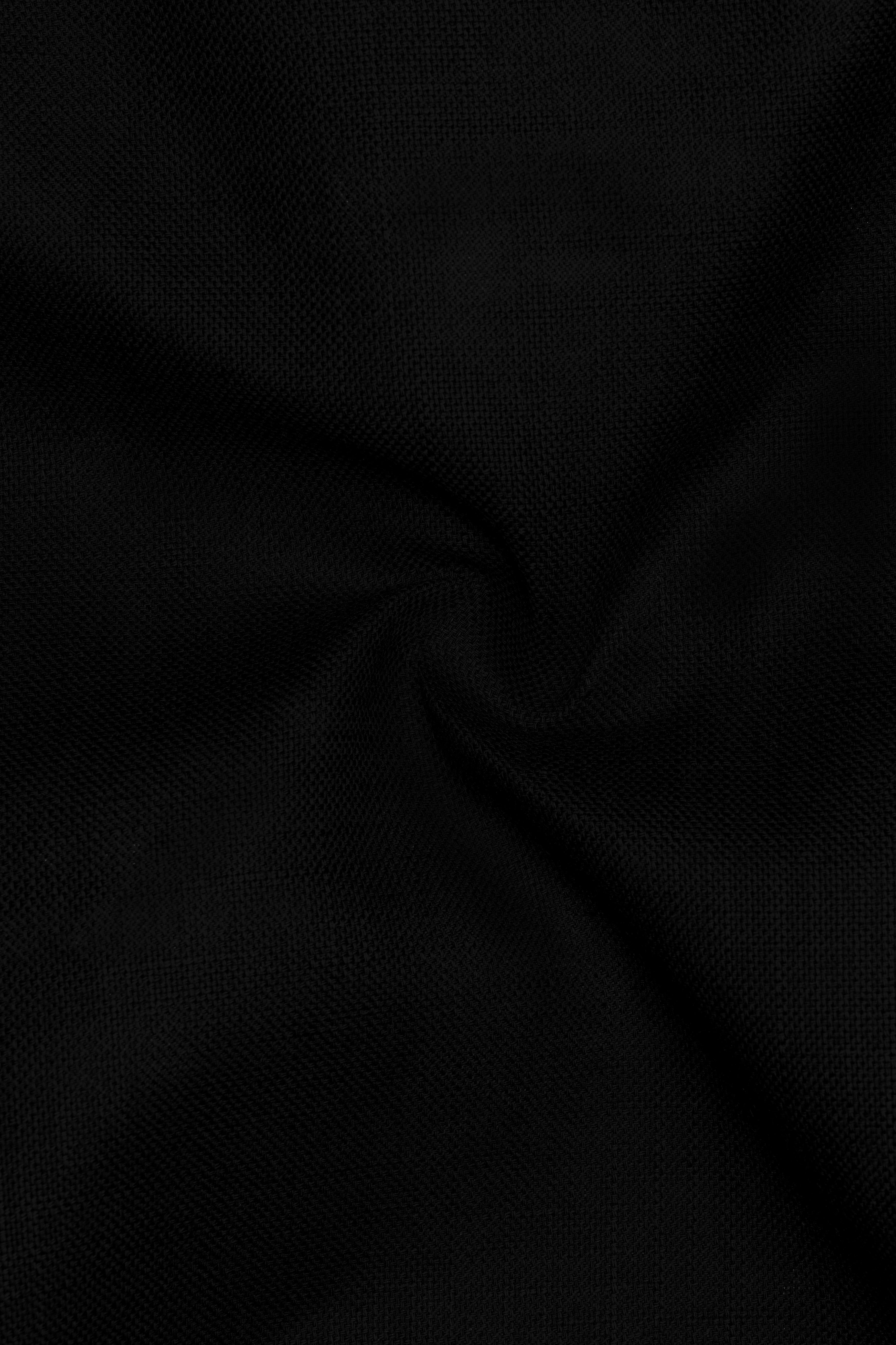 Velnero-Jade Black Luxurious Linen Dress Shirt