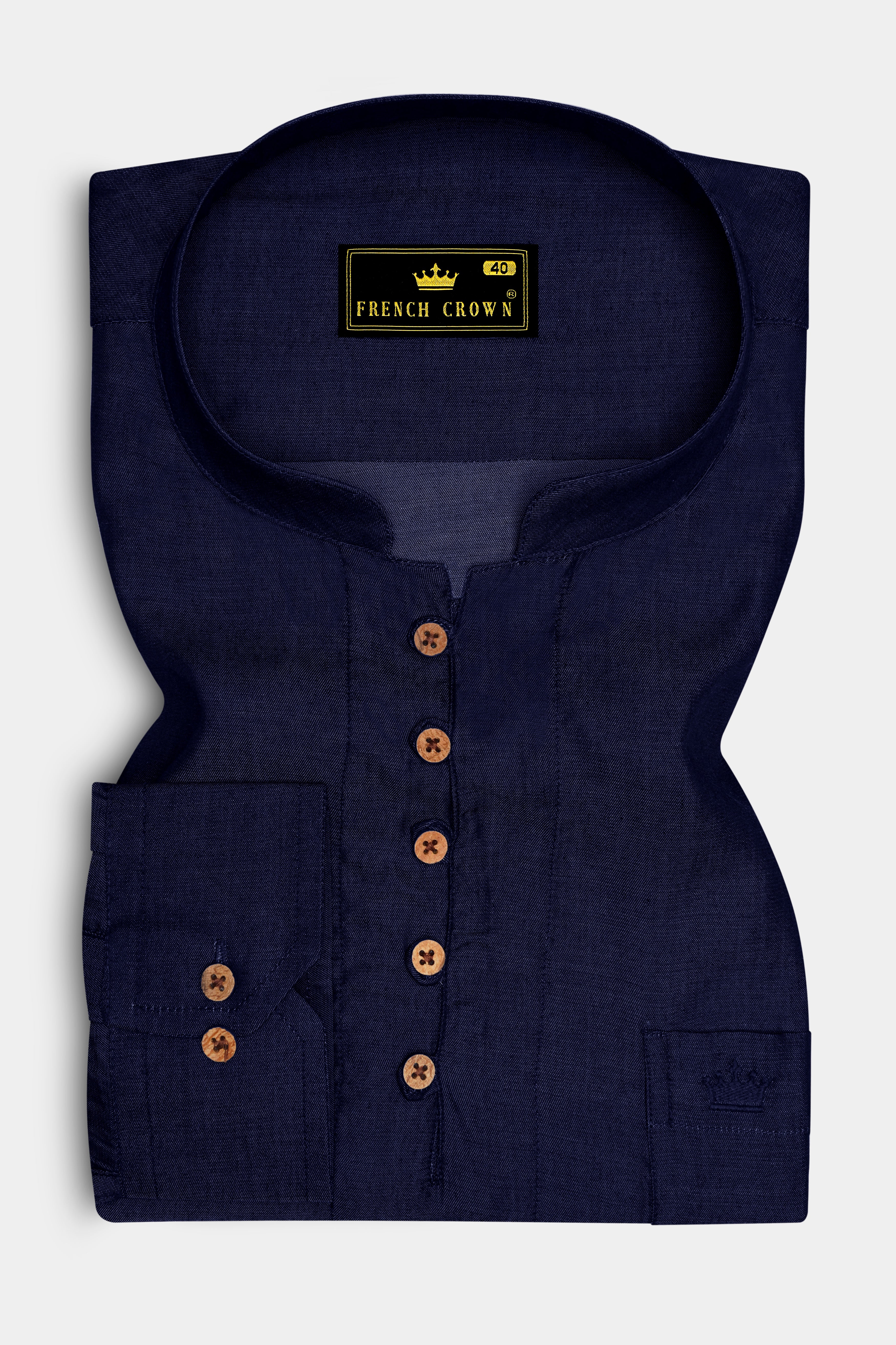 Velnero-Midnight Blue Denim Super Soft Premium Cotton Casual Shirt