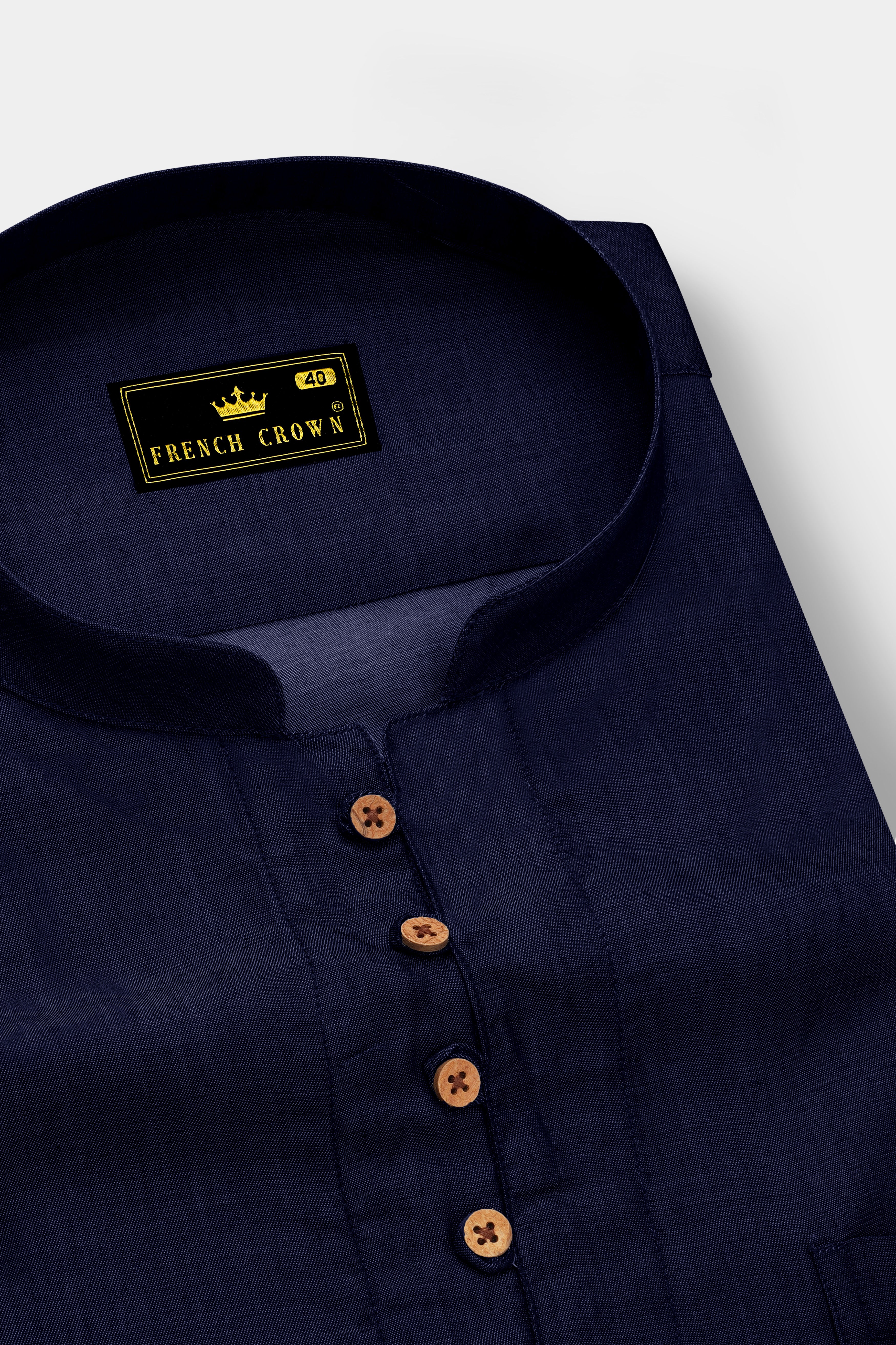 Velnero-Midnight Blue Denim Super Soft Premium Cotton Casual Shirt