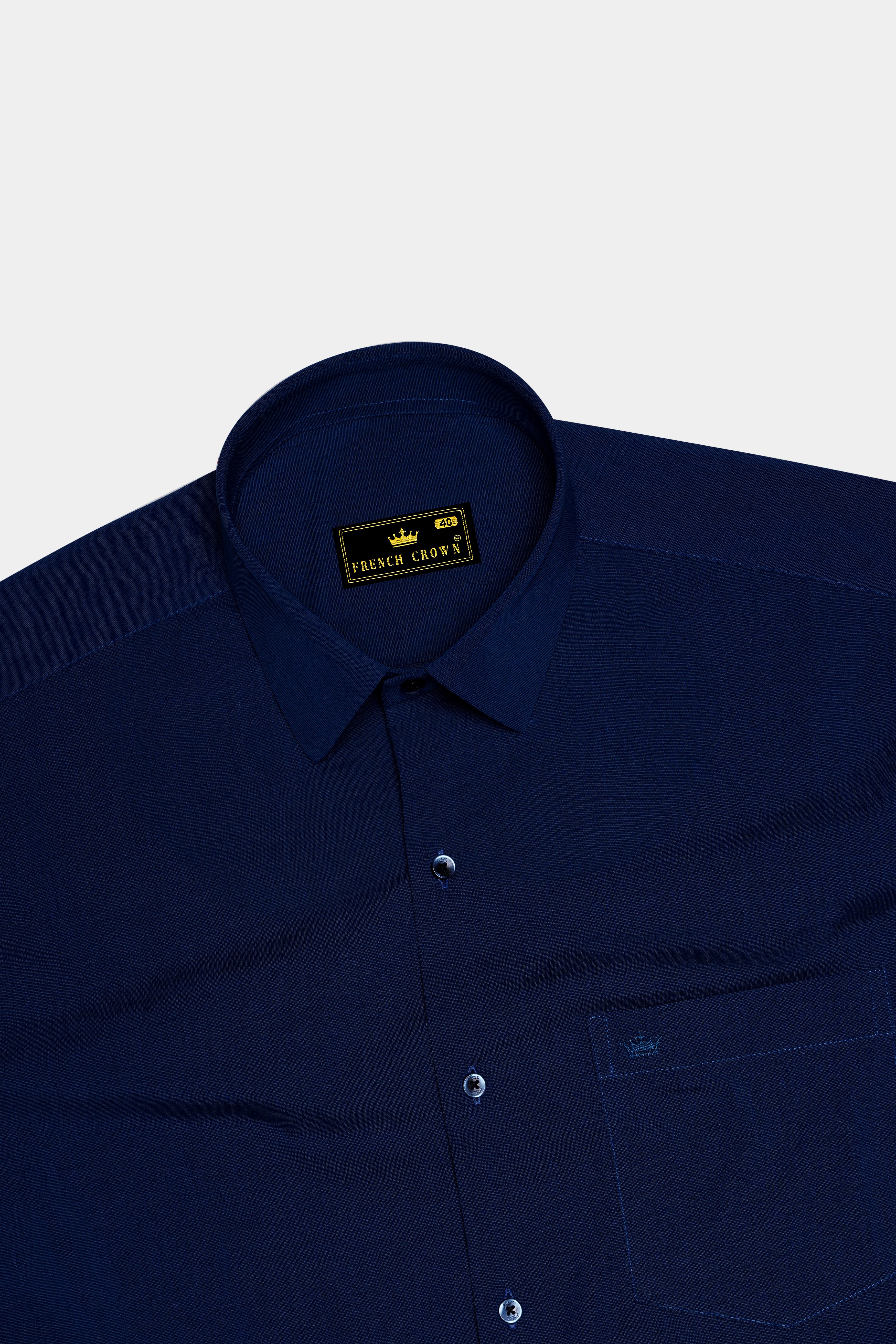 Chamvoro-Mirage Blue Stretchable Chambray Premium Cotton Dress Shirt