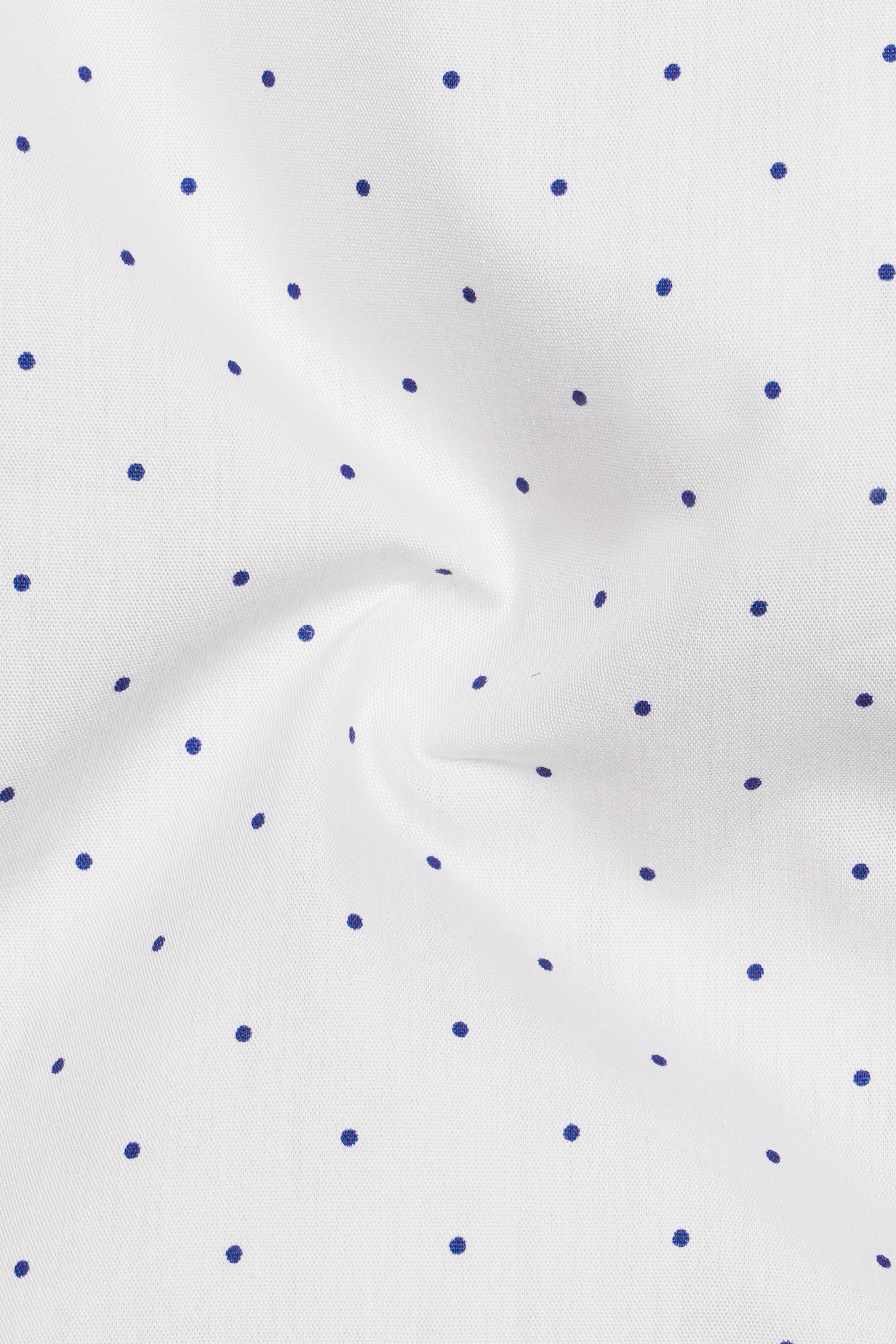 Dotvoro-Bright white And Blue Dotted Printed Super Soft Premium Cotton Dress Shirt