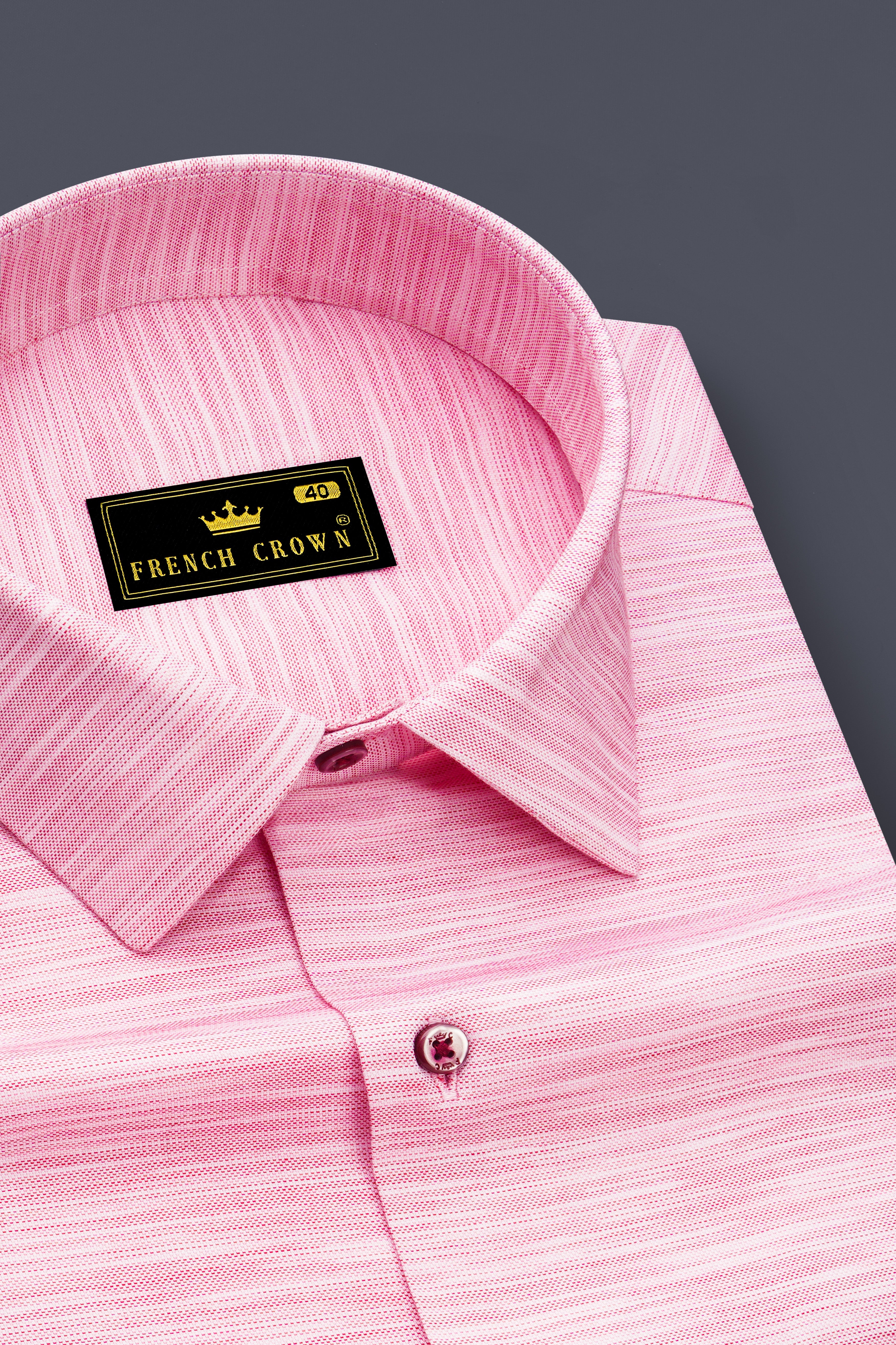 Rosavon-Oyster Pink Textured Chambray Premium Cotton Dress Shirt