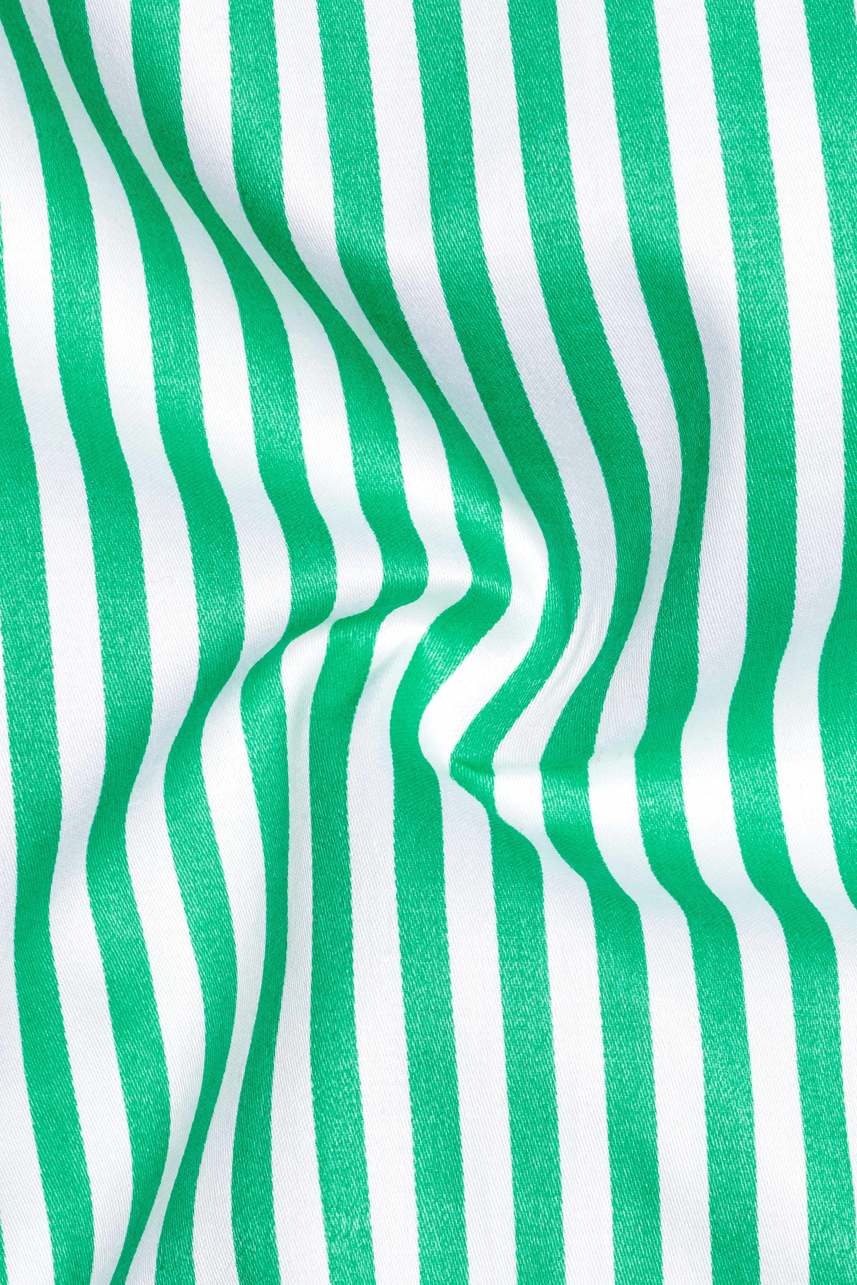 Virenza-Tealish Green And Bright White Candy Striped Subtle Sheen Super Soft Premium Cotton Dress Shirt