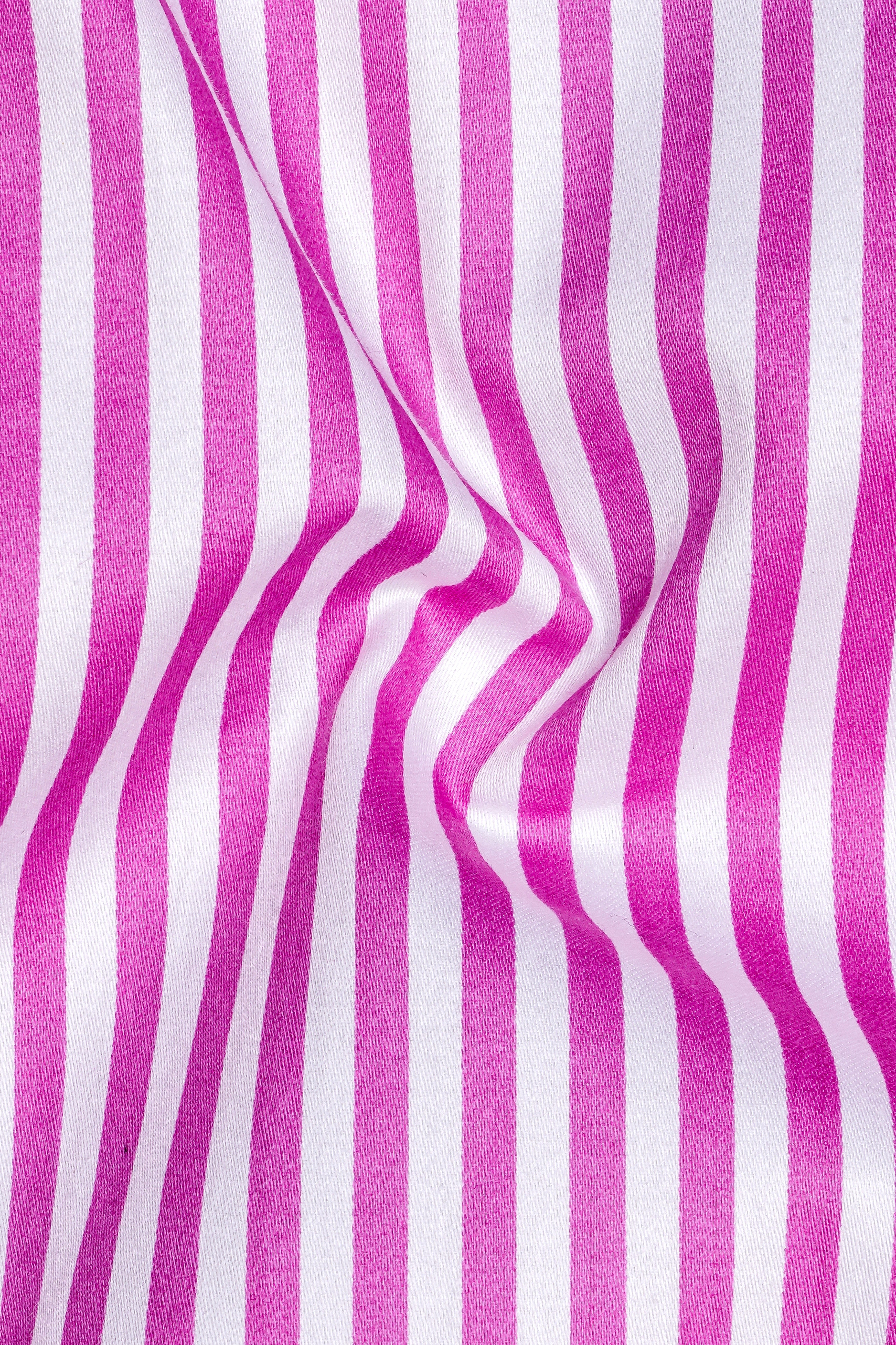 Rosavon-Purplish Pink And Bright White Candy Striped Subtle Sheen Super Soft Premium Cotton Dress Shirt